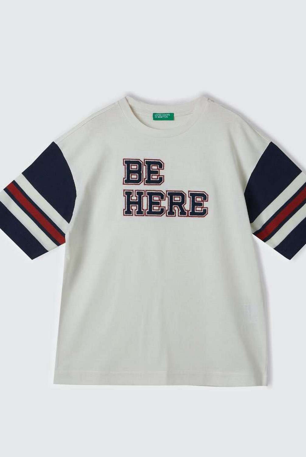 يونايتد كولورز اوف بينيتون تيشيرت أوفر سايز بتطريز أطفالي