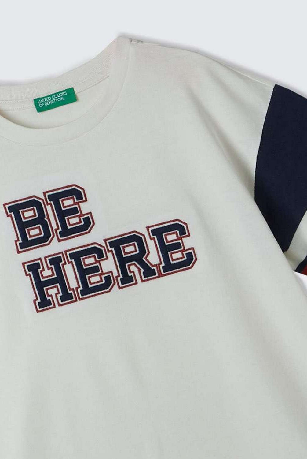 يونايتد كولورز اوف بينيتون تيشيرت أوفر سايز بتطريز أطفالي
