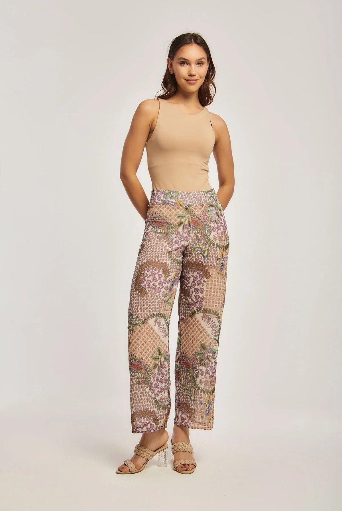 داليدرس بنطال نسائي خفيف مشجر متعدد الألوان