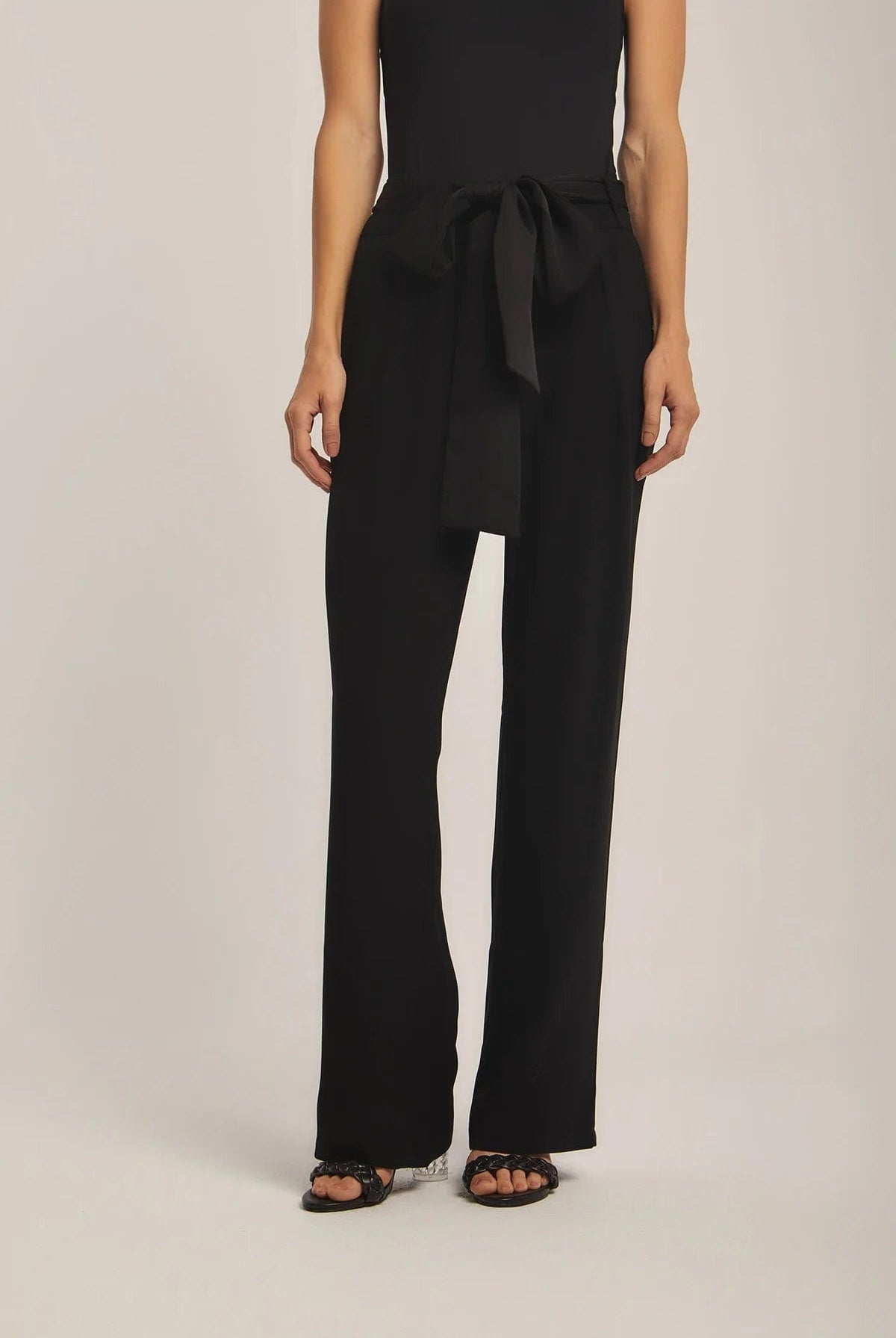 داليدرس بنطلون واسع سادة طويل نسائي أسود