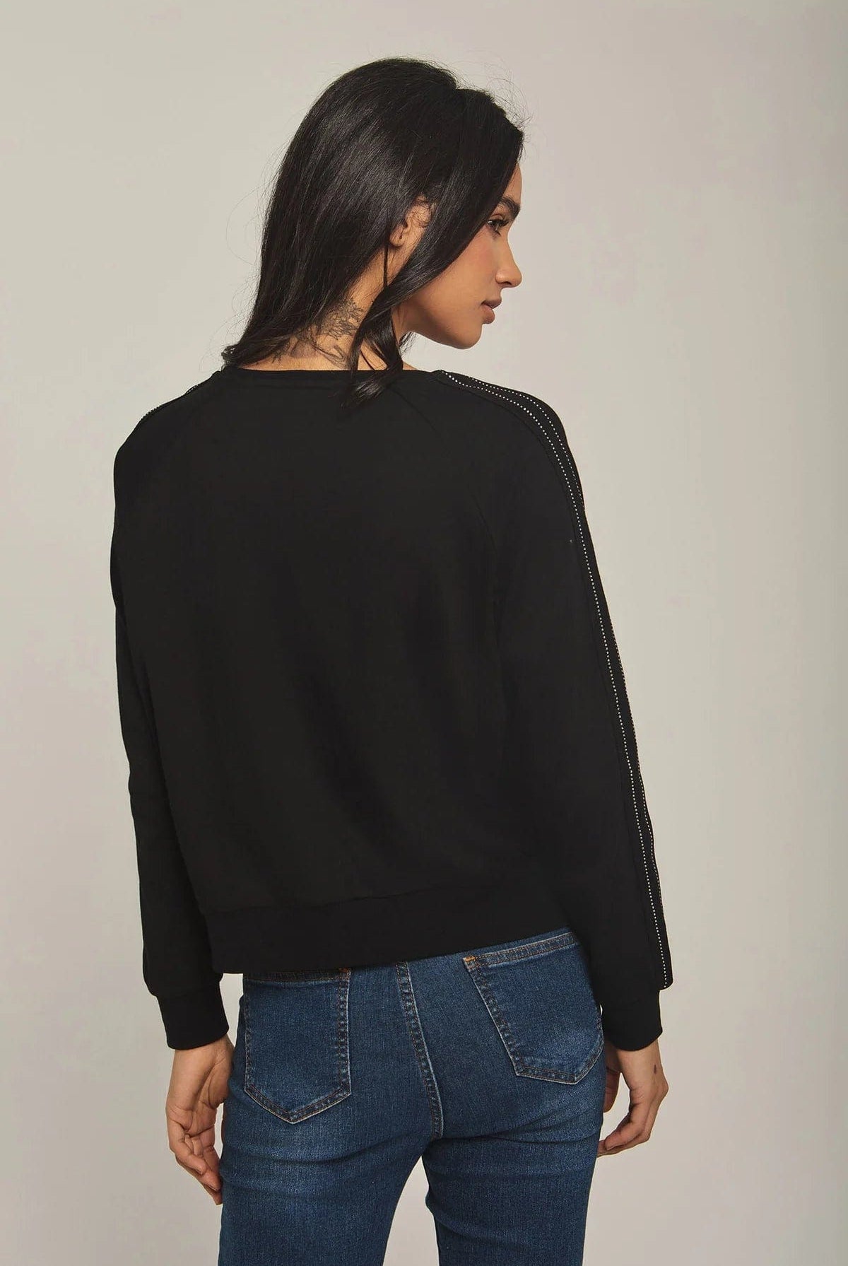 داليدرس سويت شيرت نسائي بنمط مربعات أسود