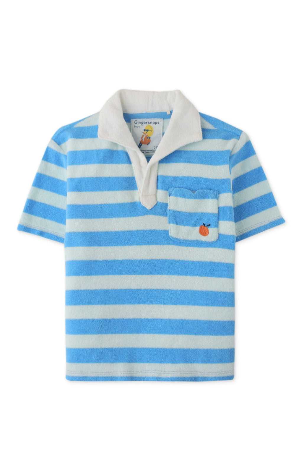 جينجرسنابس تيشيرت بولو ولادي مخطط بالعرض نص كم