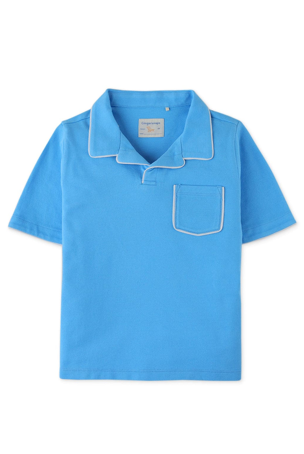 جينجرسنابس تيشيرت بولو ولادي نص كم بجيب أمامي