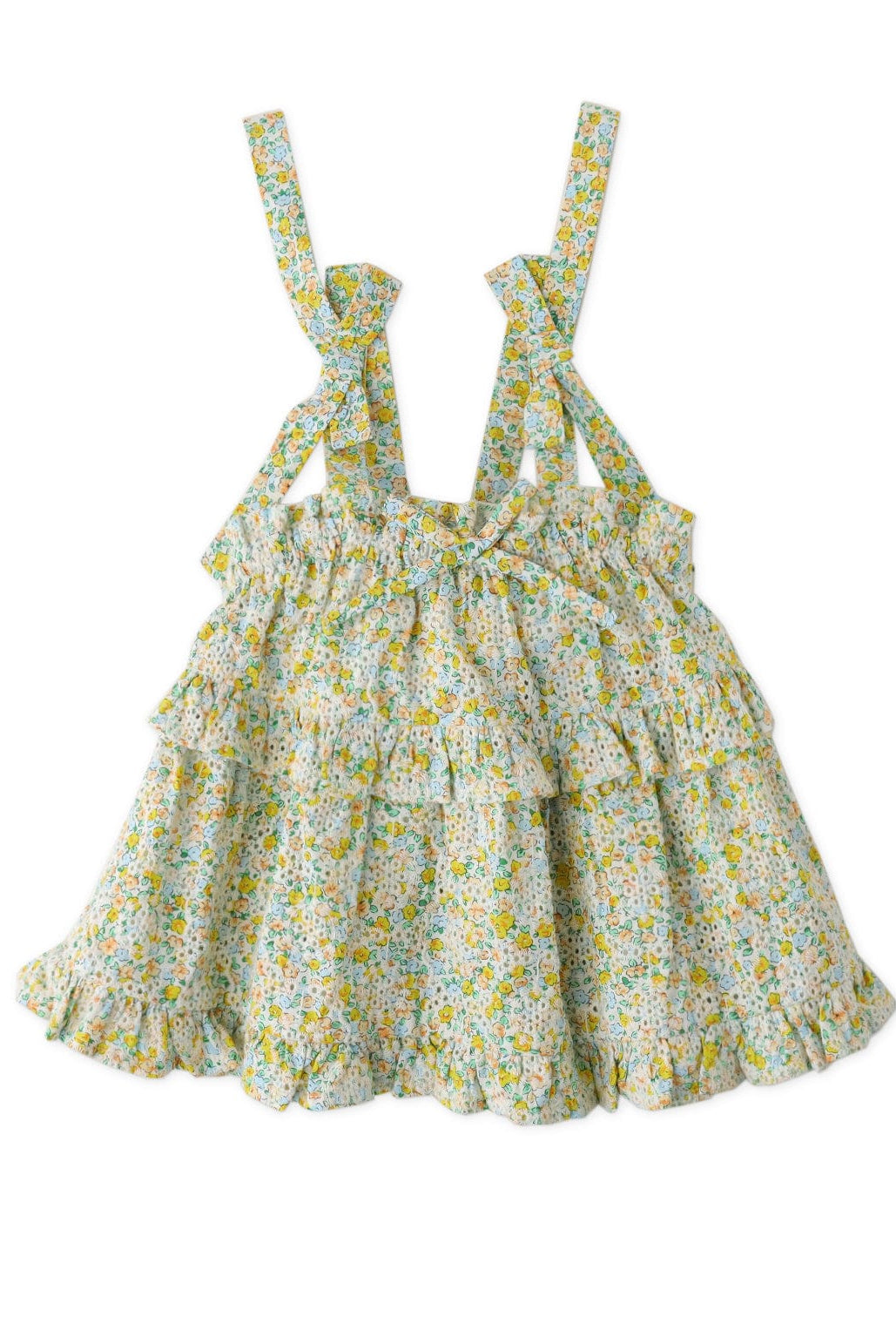 جينجرسنابس بلوزة بناتي بحمالات مربوطة منقوشة