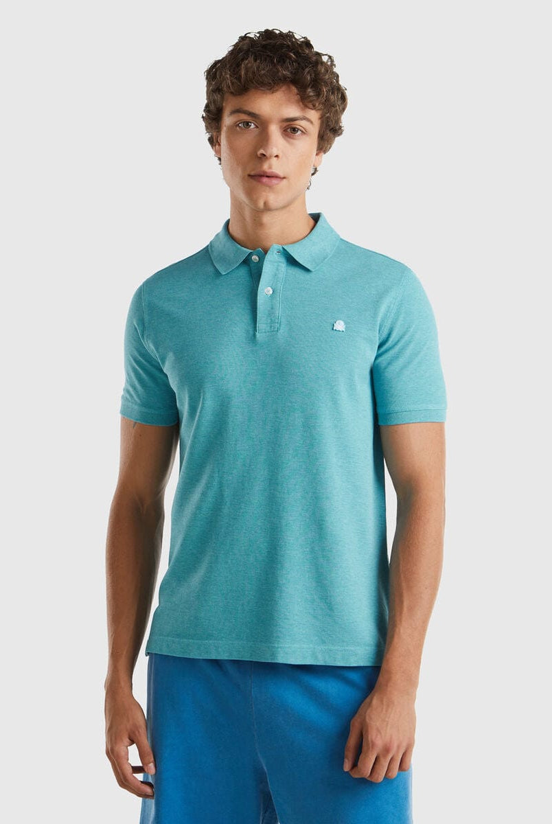 يونايتد كولورز اوف بينيتون تي شيرت بولو مزين بشعار على الصدر من قطن 100%