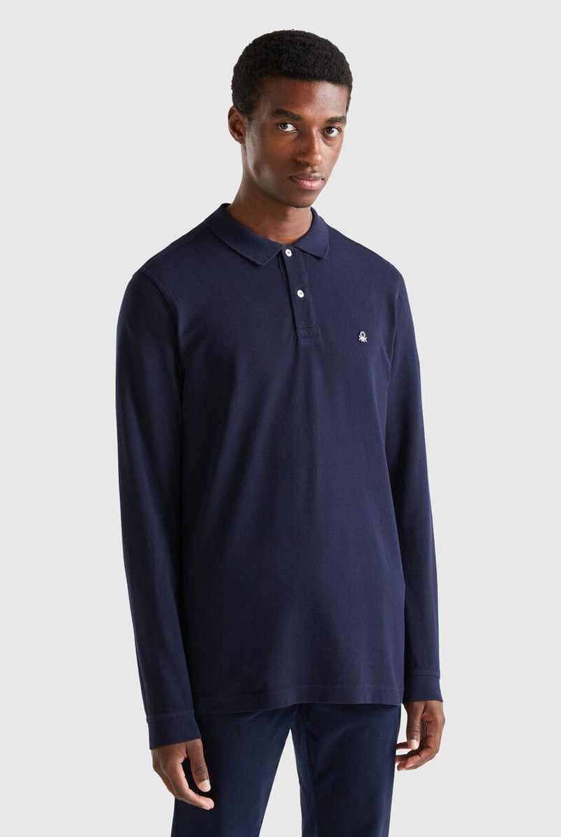 يونايتد كولورز اوف بينيتون قميص بولو شبابي بأكمام طويلة