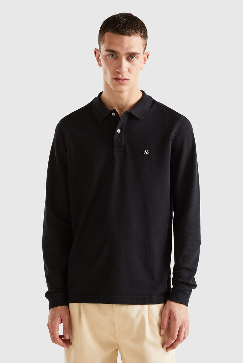 يونايتد كولورز اوف بينيتون قميص بولو شبابي بأكمام طويلة