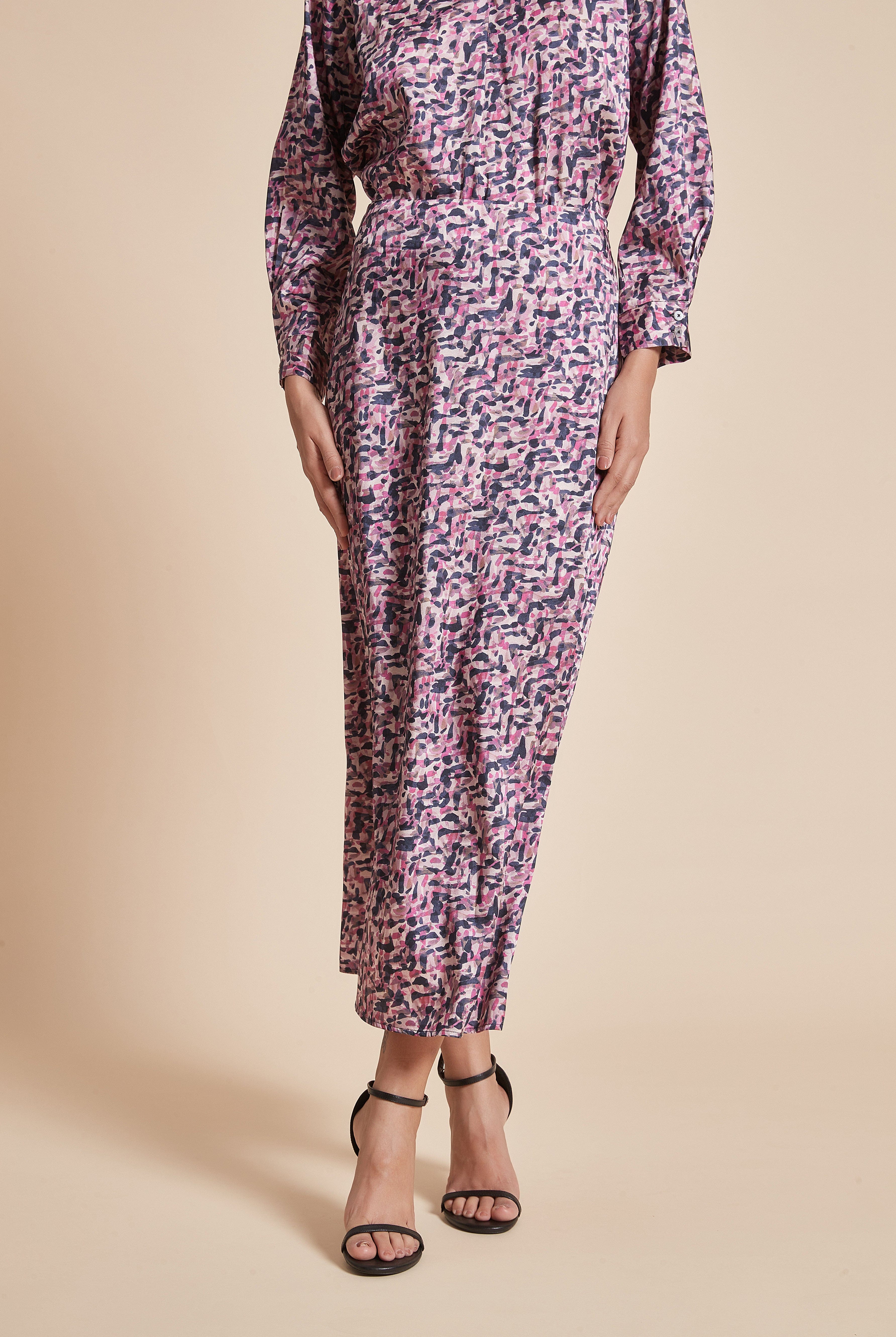 يولا تنورة نسائية ميدي منقوشة