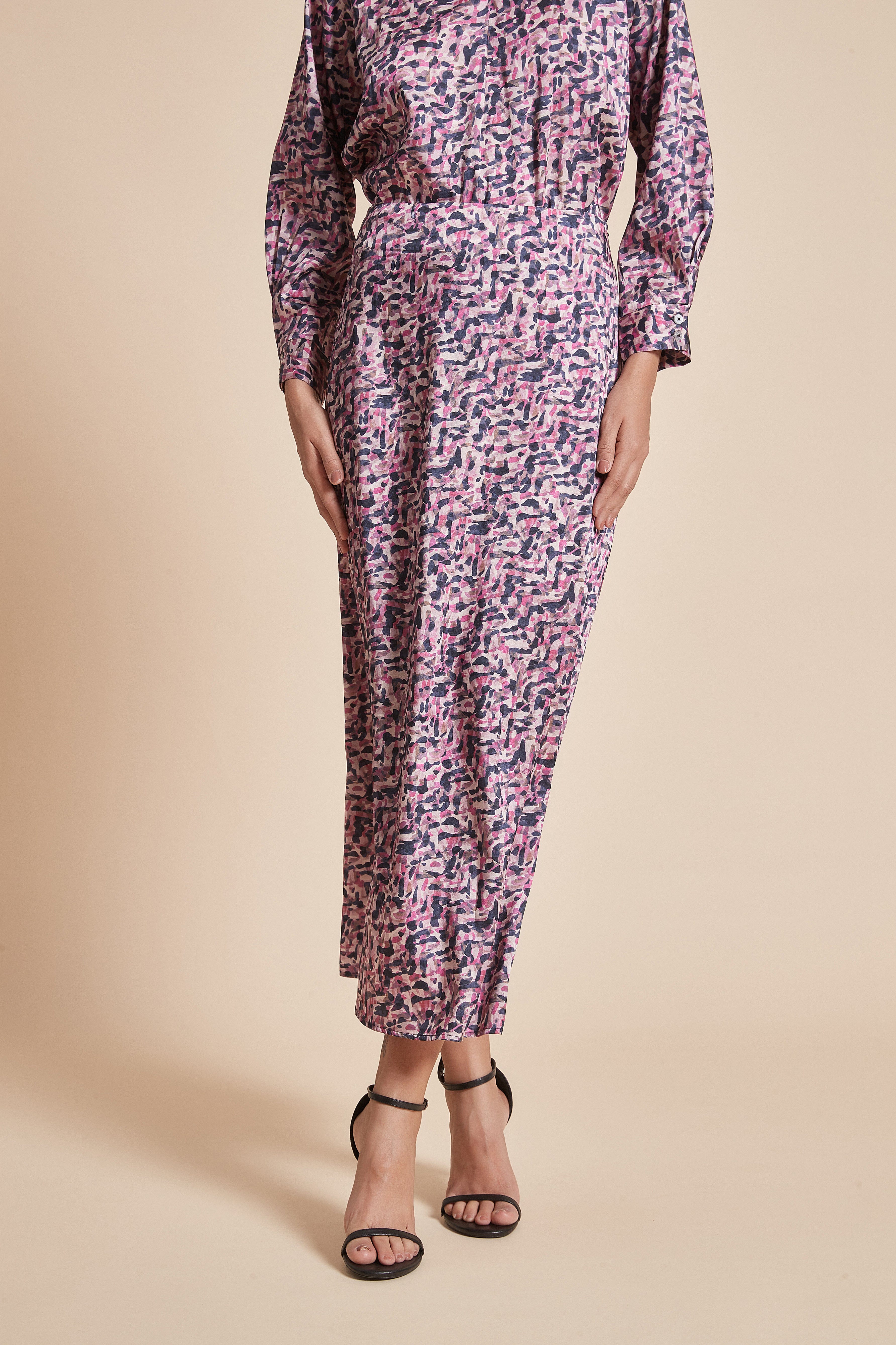 يولا تنورة نسائية ميدي منقوشة