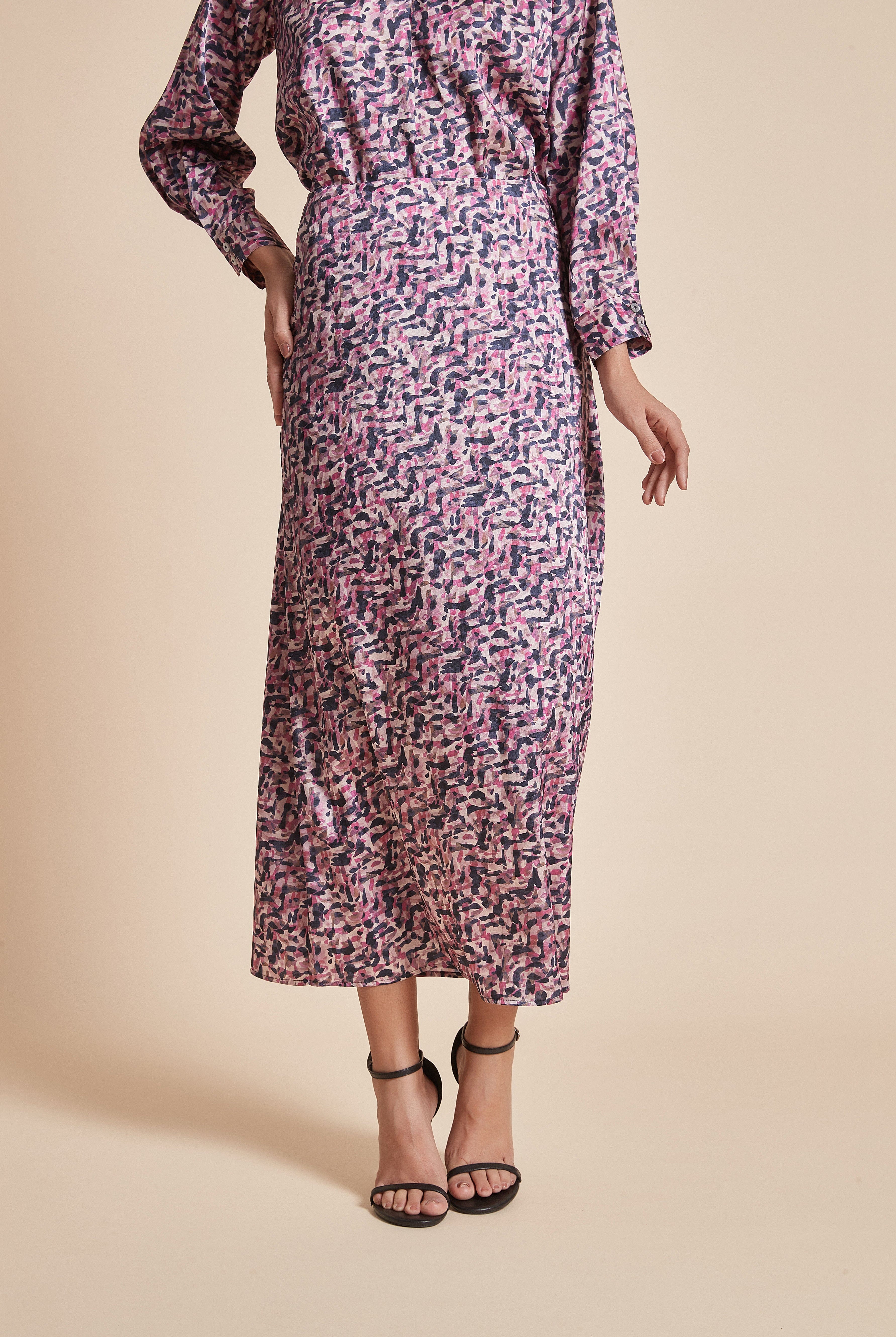 يولا تنورة نسائية ميدي منقوشة