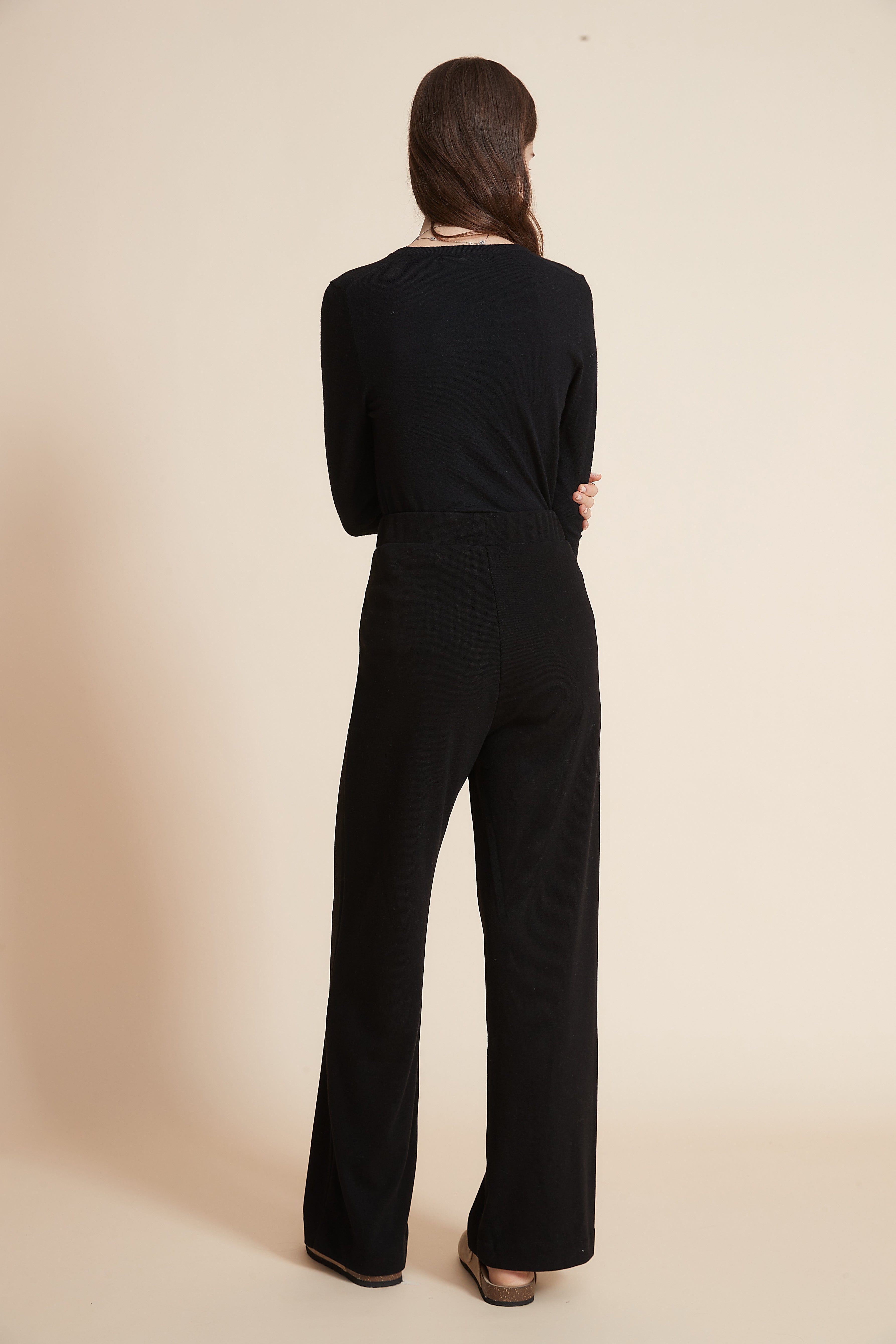 يولا بنطلون نسائي طويل سادة برجل واسعة