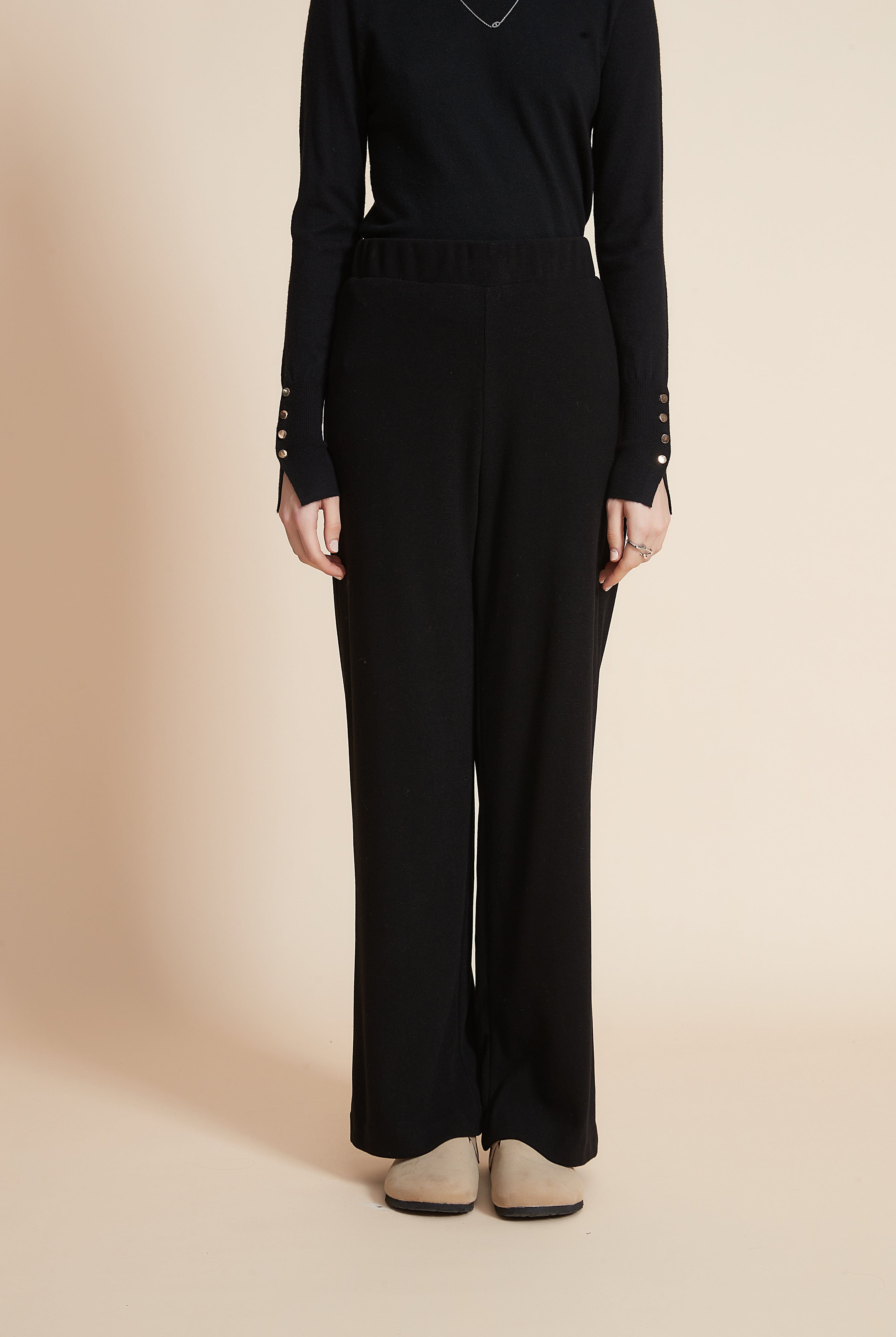 يولا بنطلون نسائي طويل سادة برجل واسعة