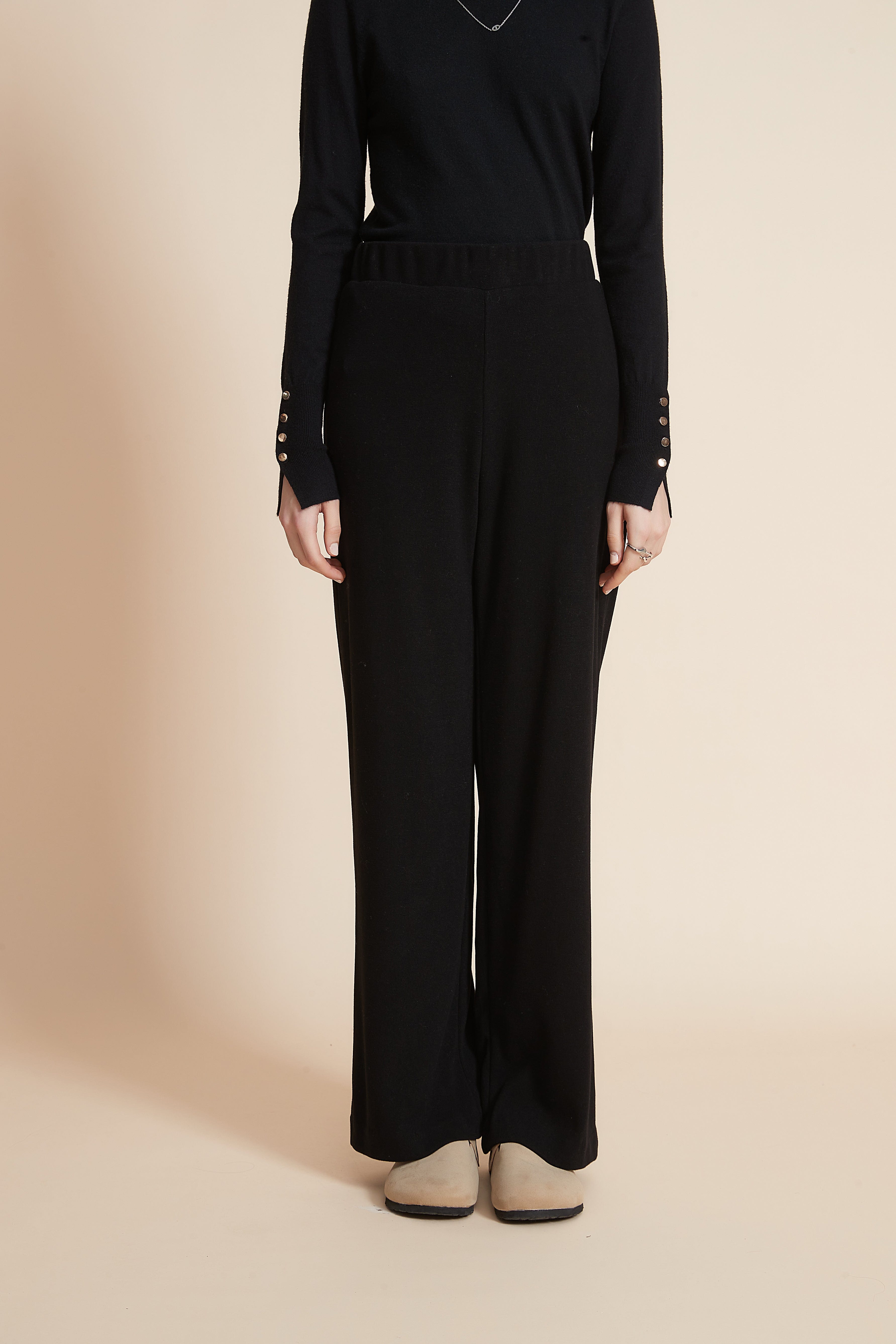 يولا بنطلون نسائي طويل سادة برجل واسعة