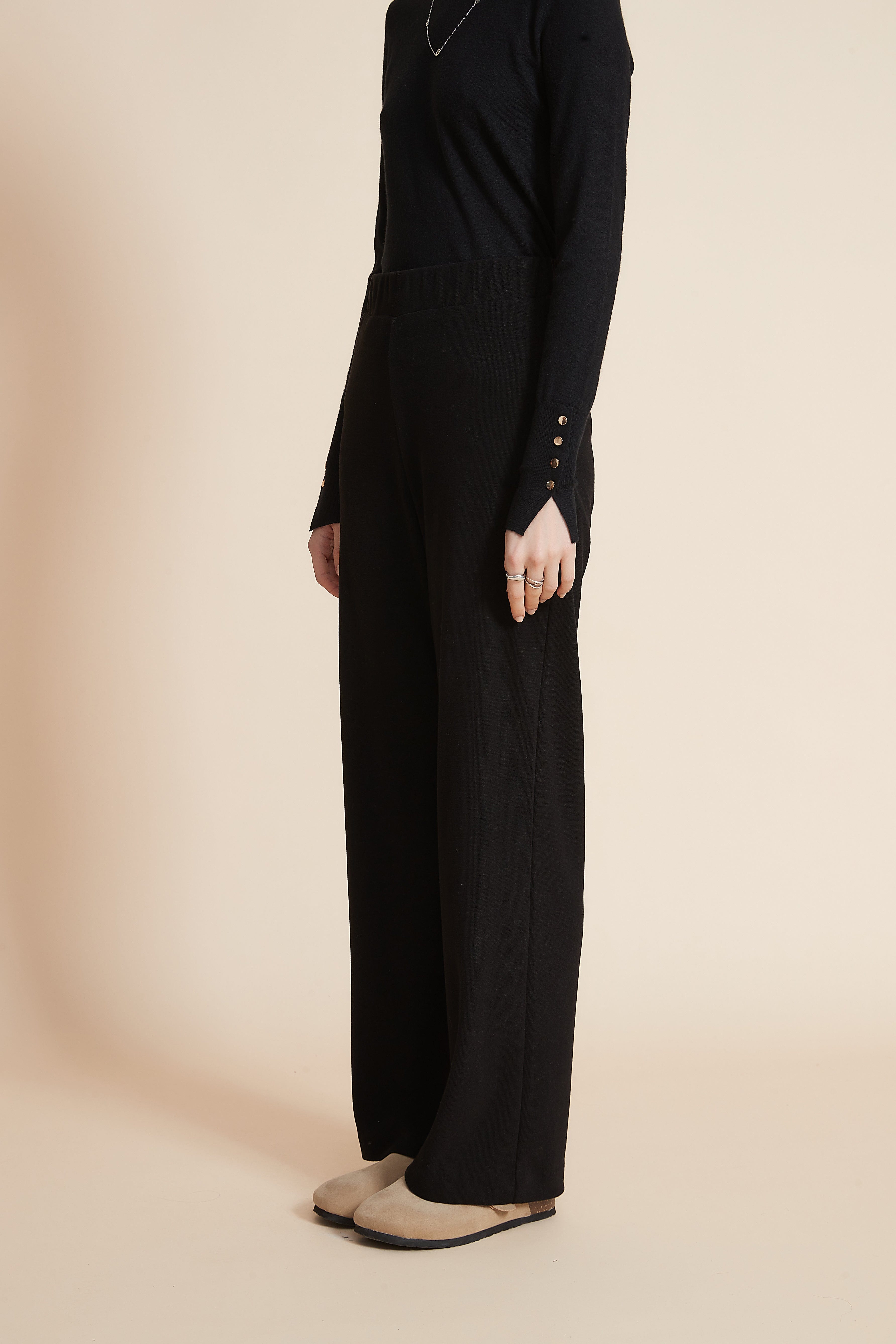 يولا بنطلون نسائي طويل سادة برجل واسعة