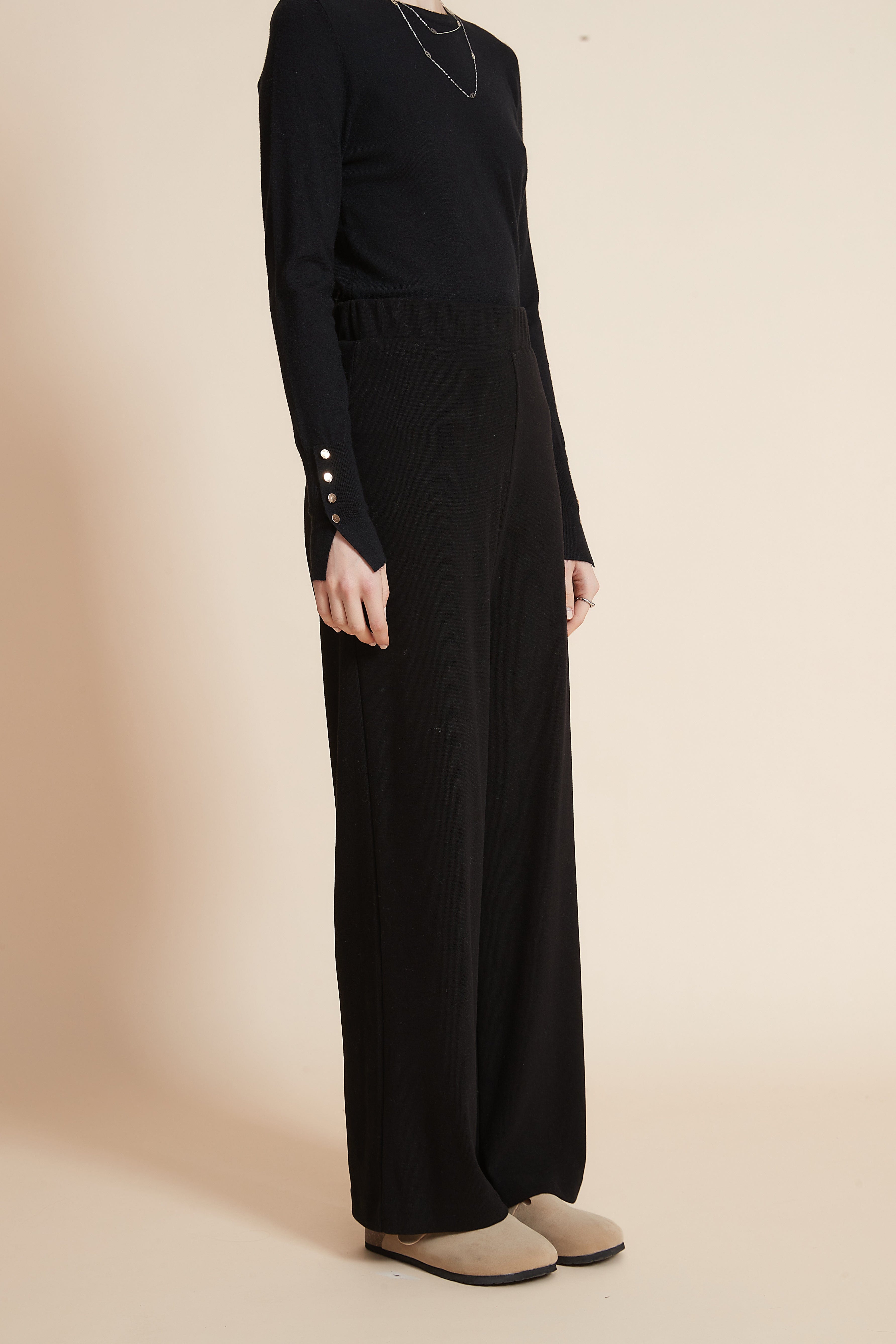 يولا بنطلون نسائي طويل سادة برجل واسعة