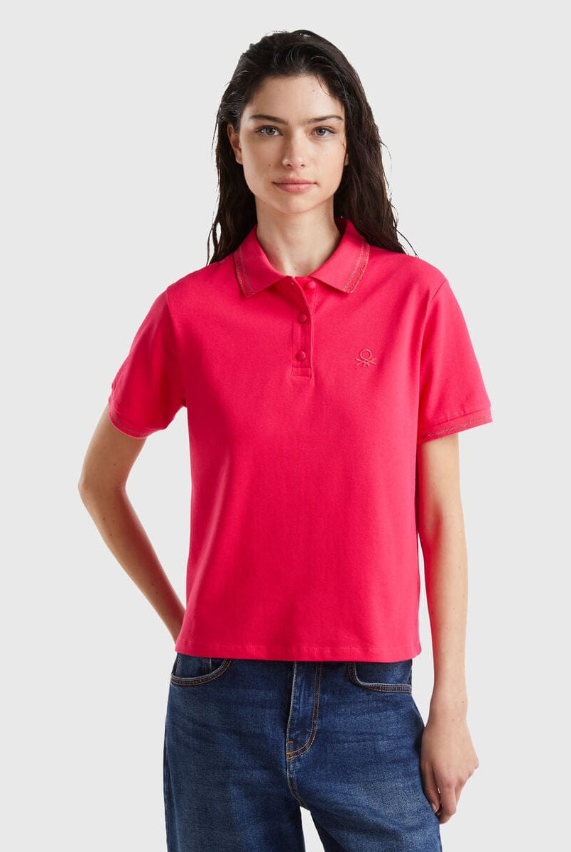 يونايتد كولورز اوف بينيتون قميص بولو داكن أزرق للنساء