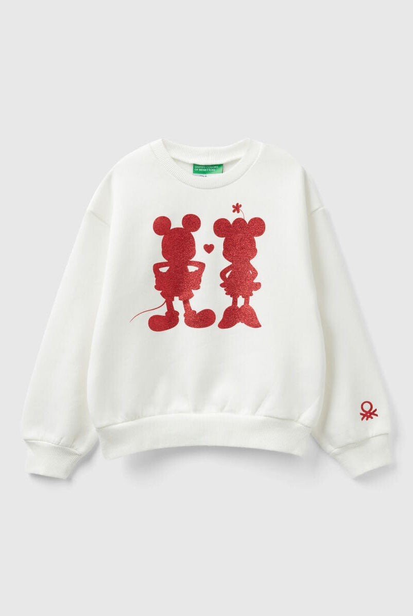 يونايتد كولورز اوف بينيتون سويت شيرت ميكي مطبوع كم طويل أطفالي