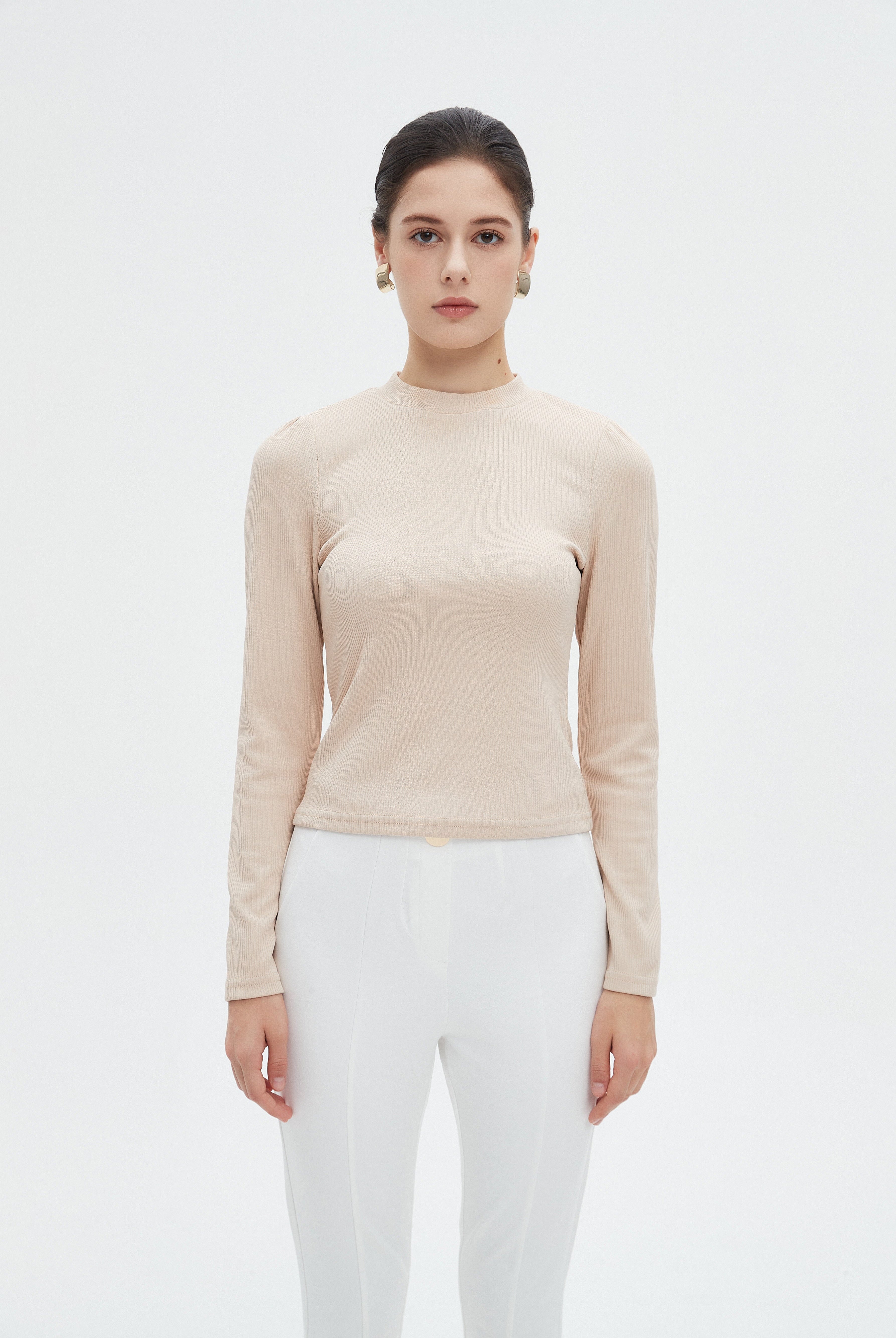 ميكا بلوزة نسائية طويلة سادة باكمام طويلة