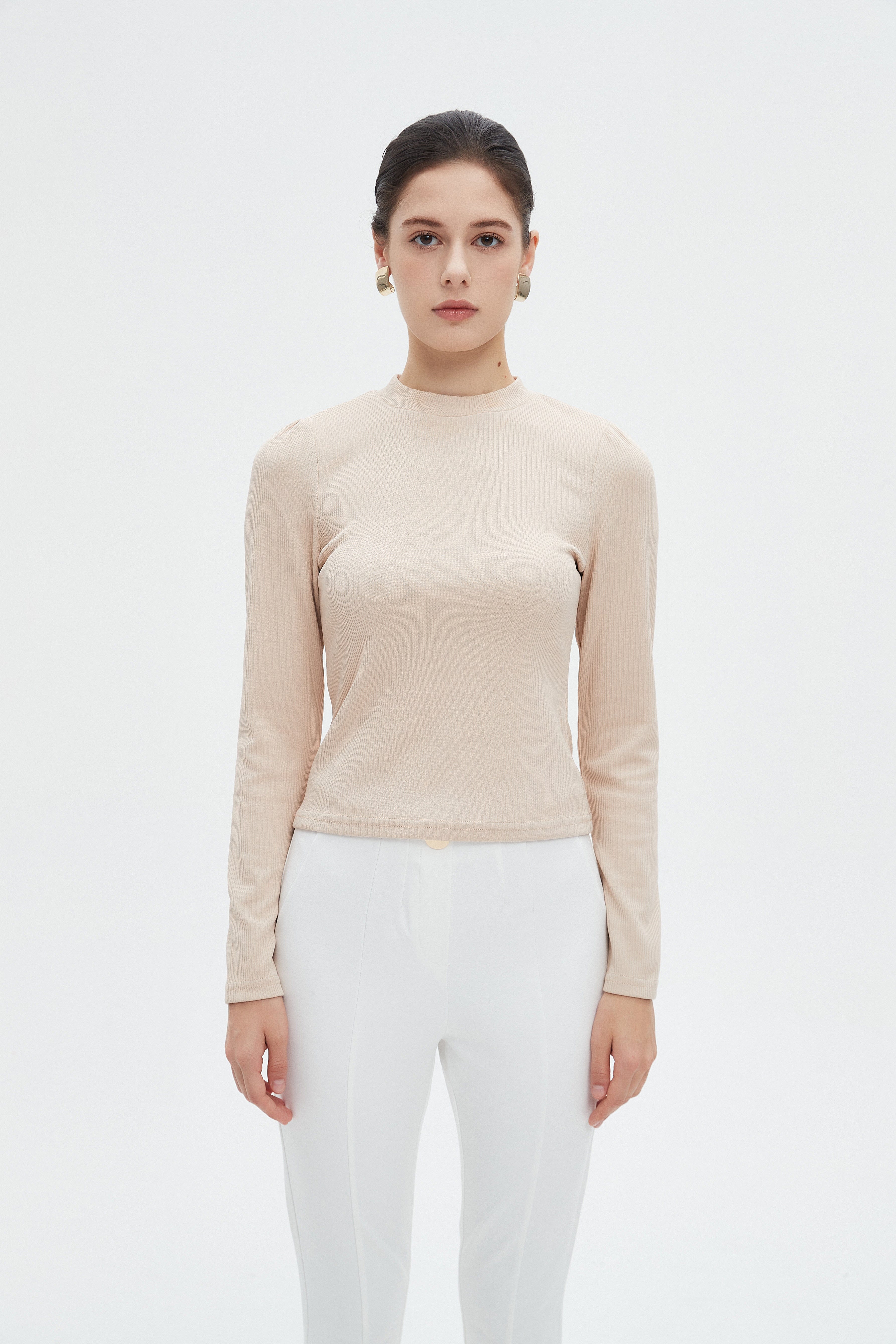 ميكا بلوزة نسائية طويلة سادة باكمام طويلة