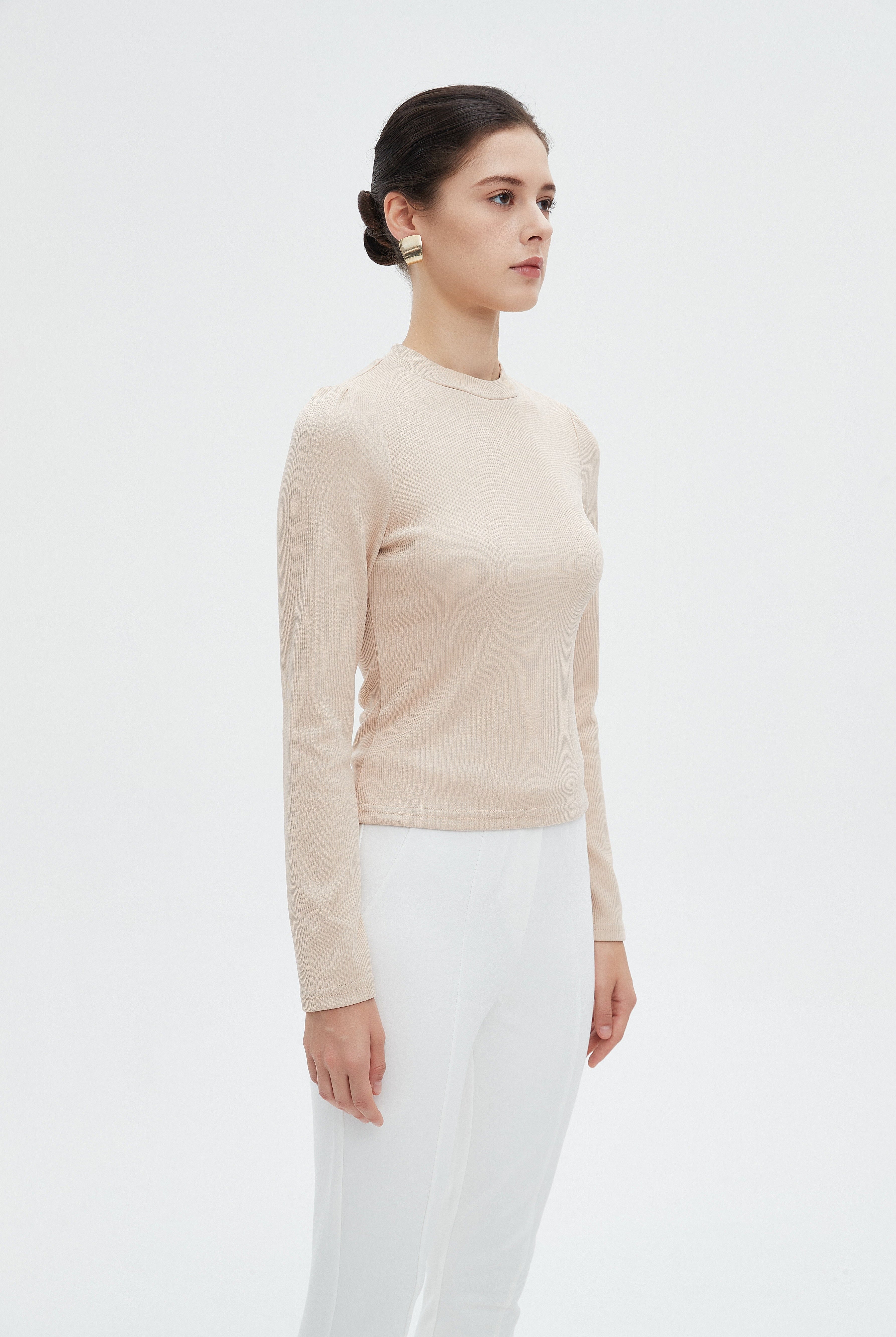 ميكا بلوزة نسائية طويلة سادة باكمام طويلة