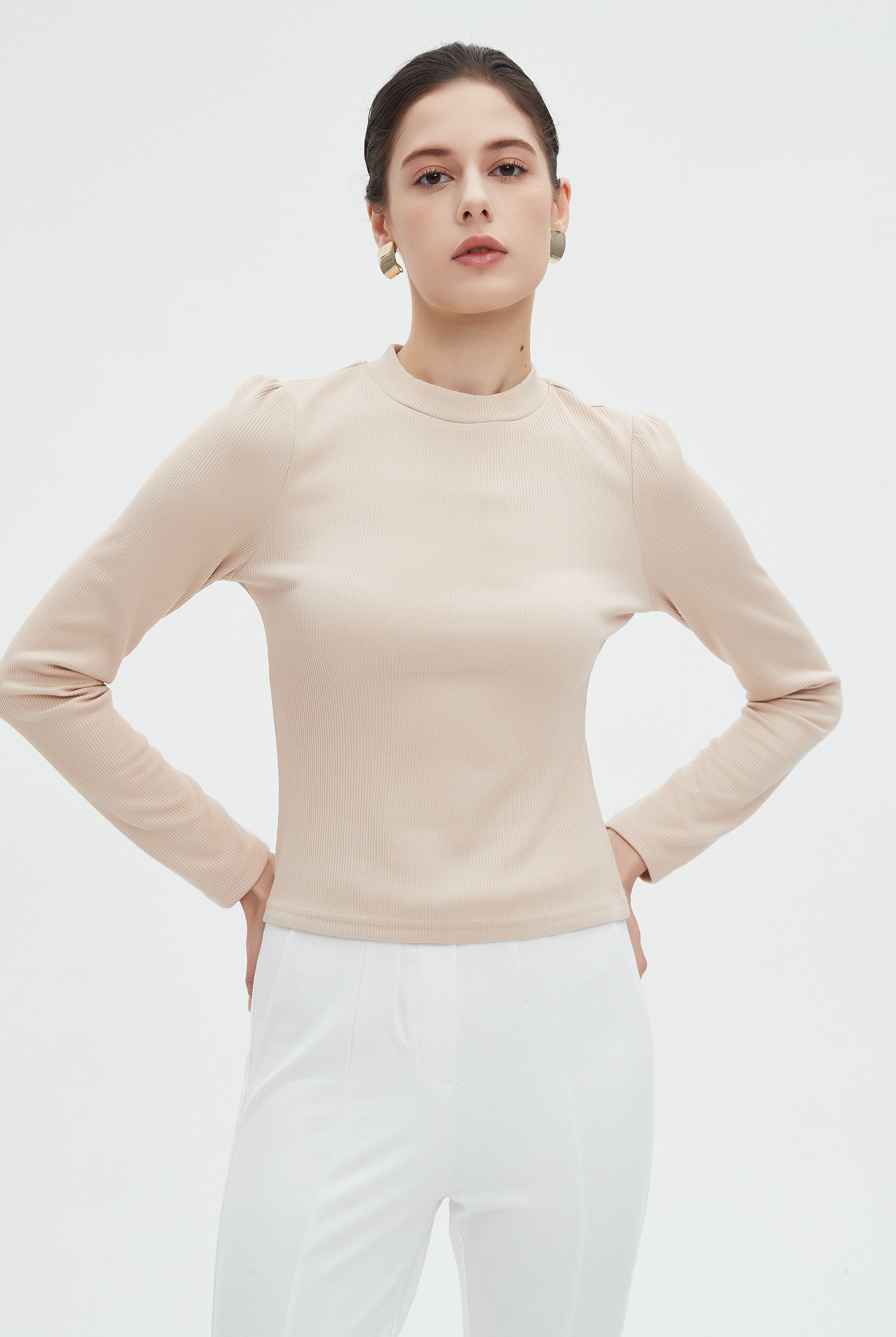 ميكا بلوزة نسائية طويلة سادة باكمام طويلة