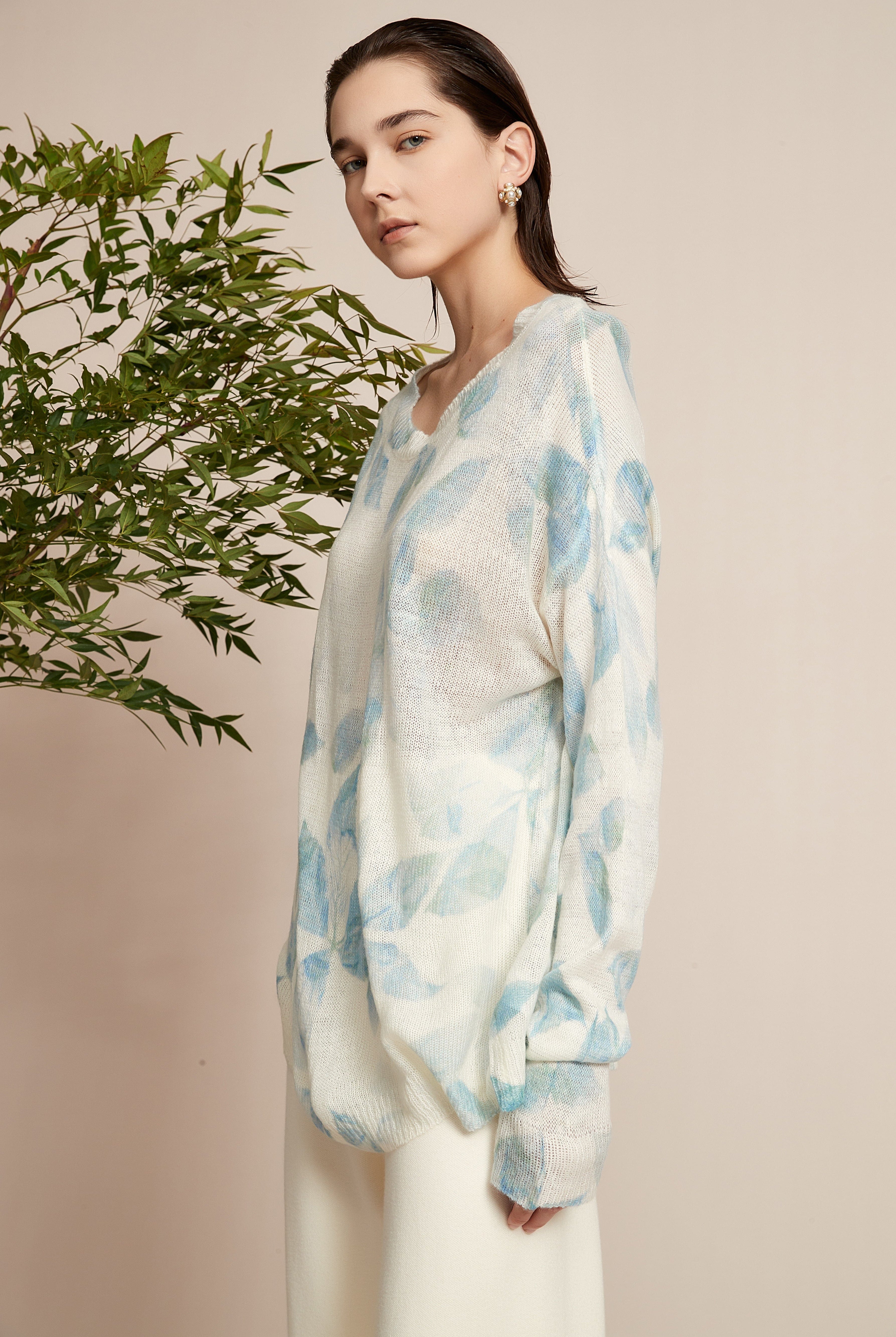 يولا بلوزة نسائية طويلة مشجرة بأكمام طويلة