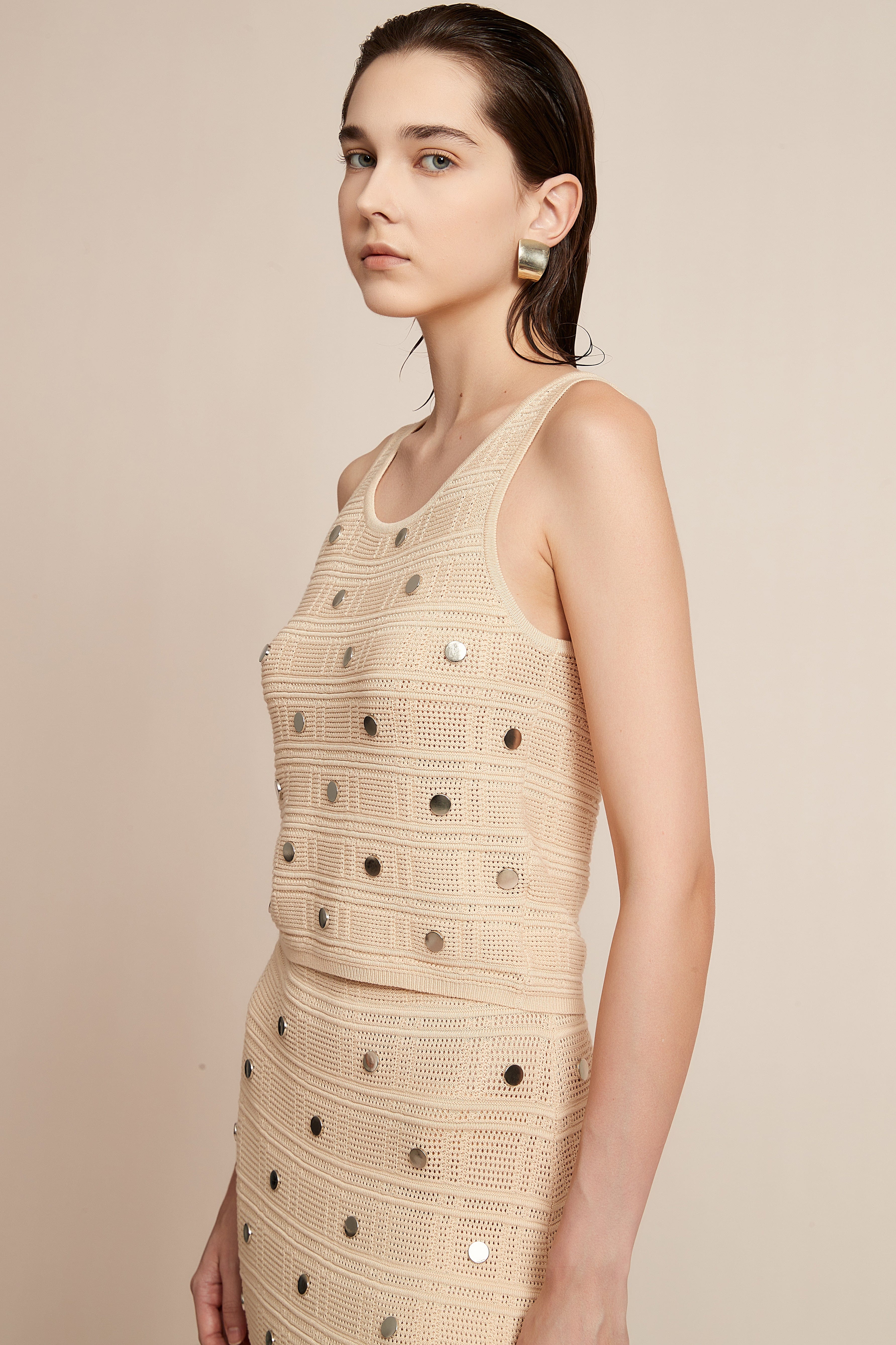 يولا بلوزة نسائية كات مرصعة بفصوص