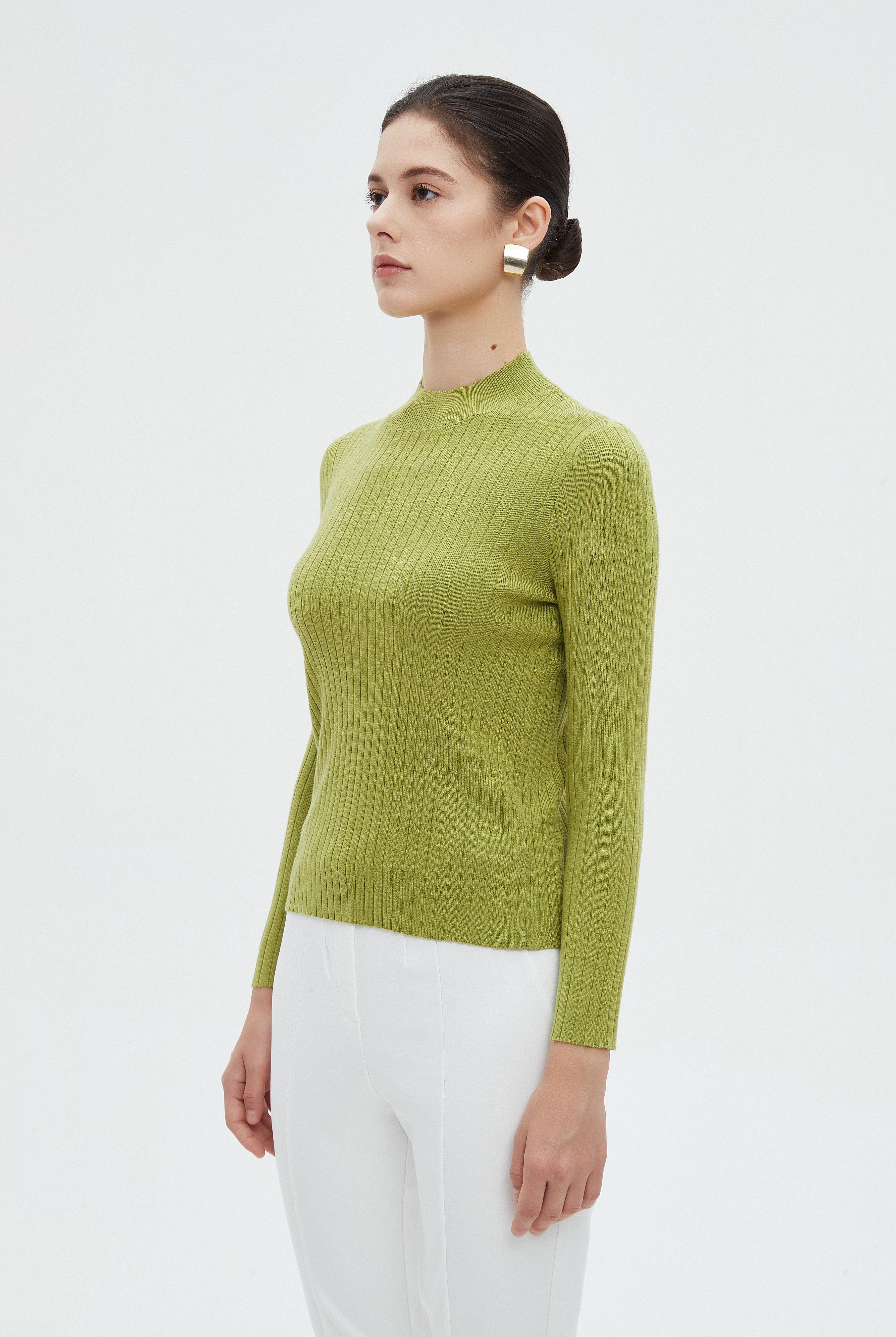 ميكا بلوزة نسائية شتوية بأكمام طويلة سادة