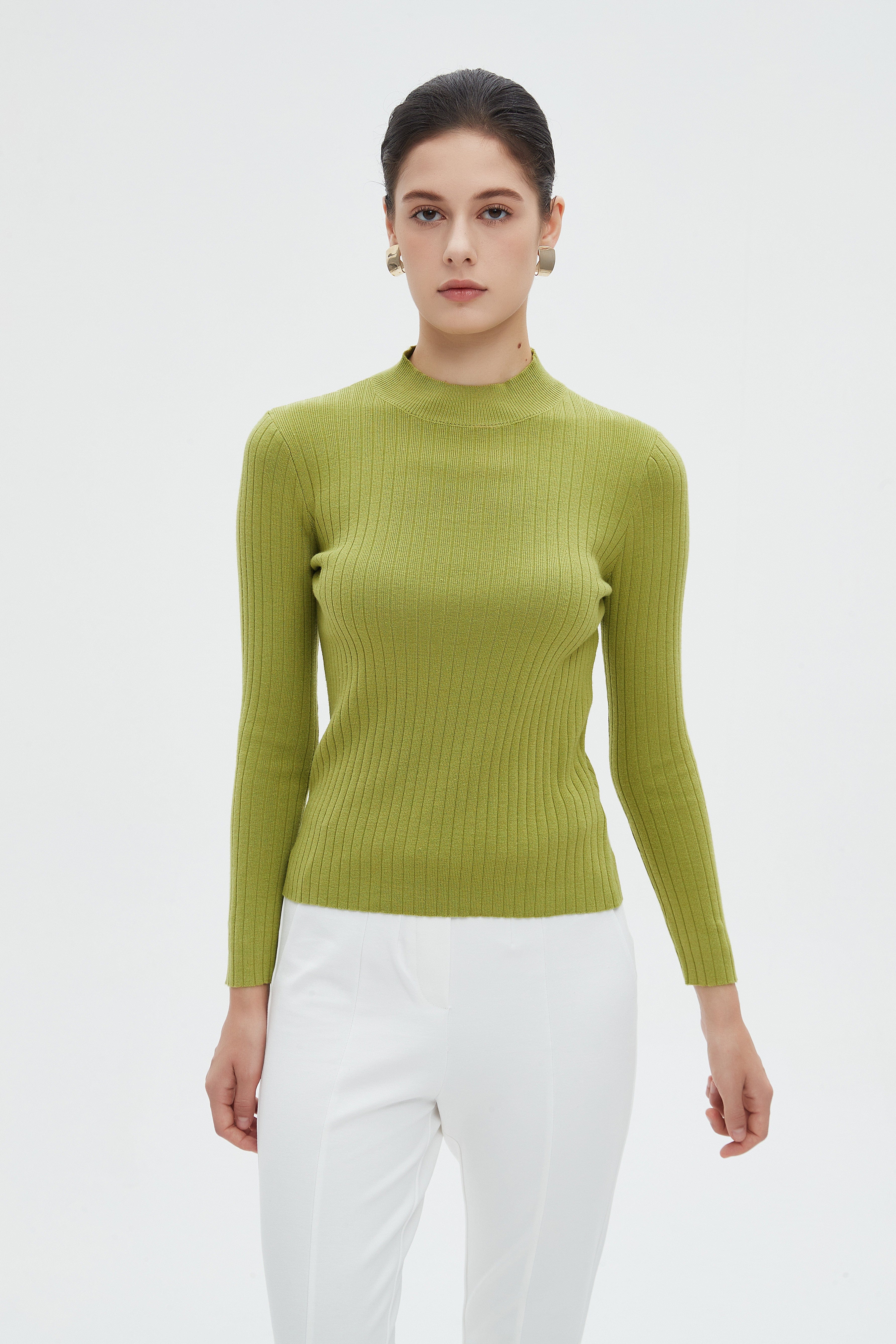 ميكا بلوزة نسائية شتوية بأكمام طويلة سادة