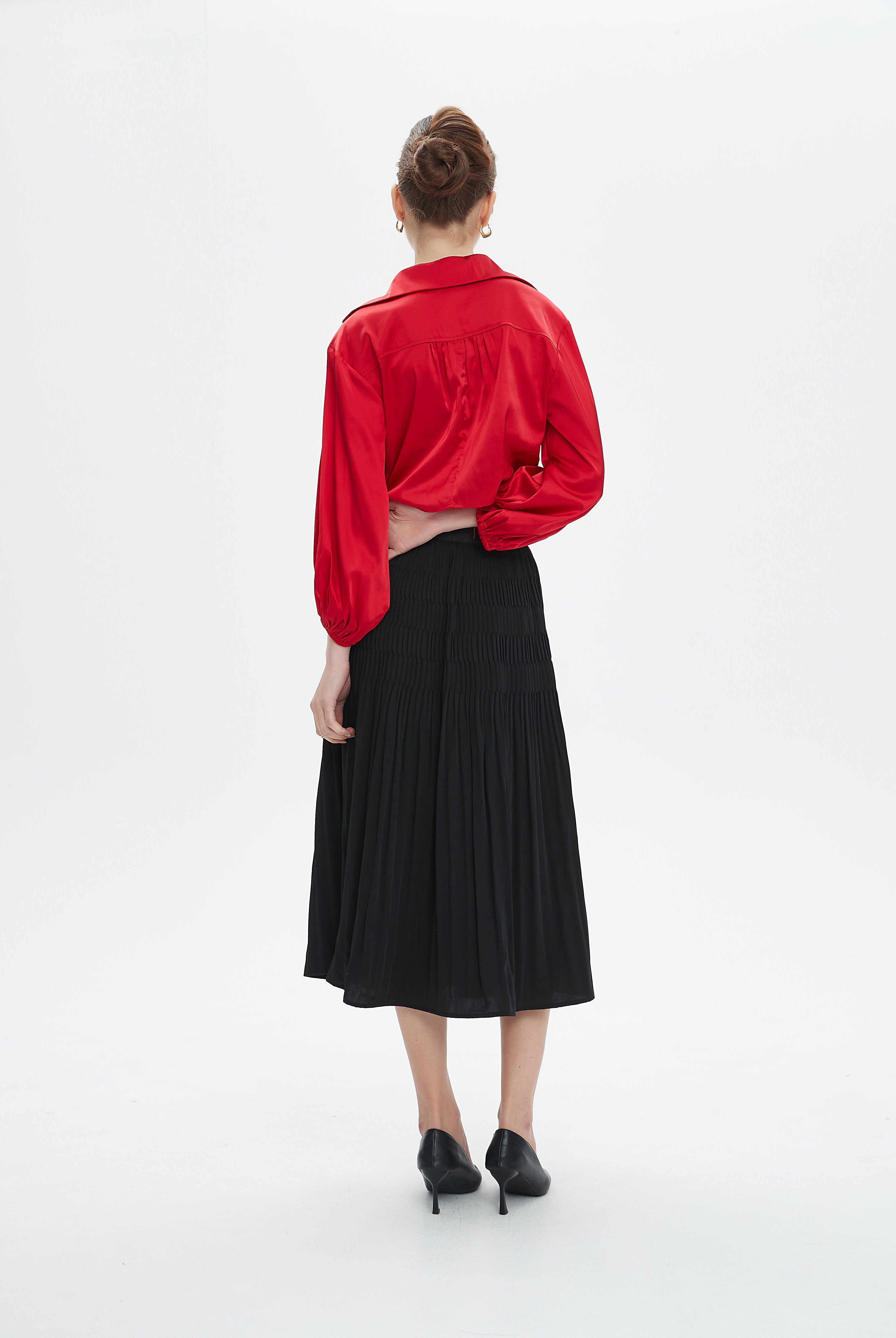 نتشي تنورة ميدي نسائية بخصر مطاطي