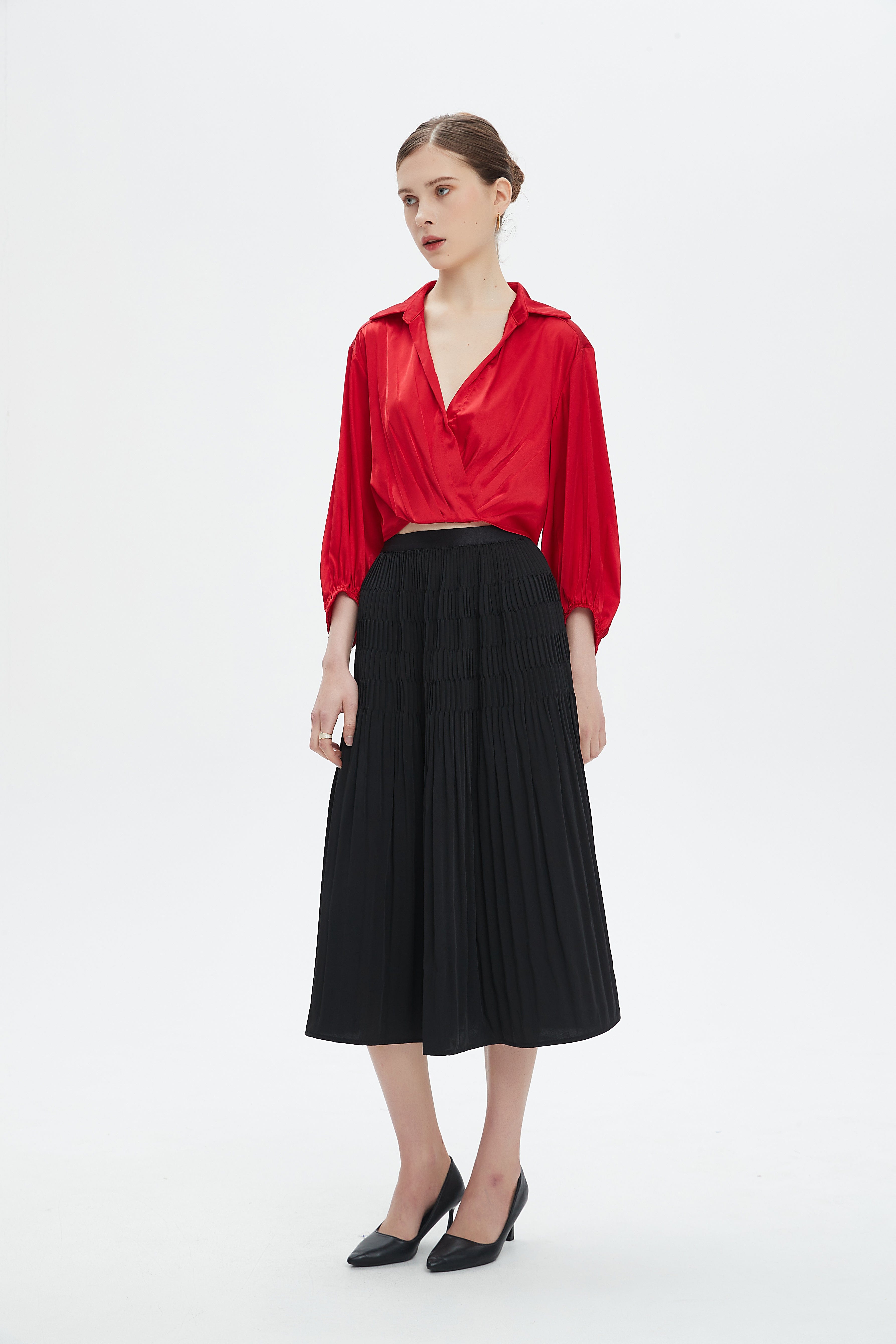 نتشي تنورة ميدي نسائية بخصر مطاطي