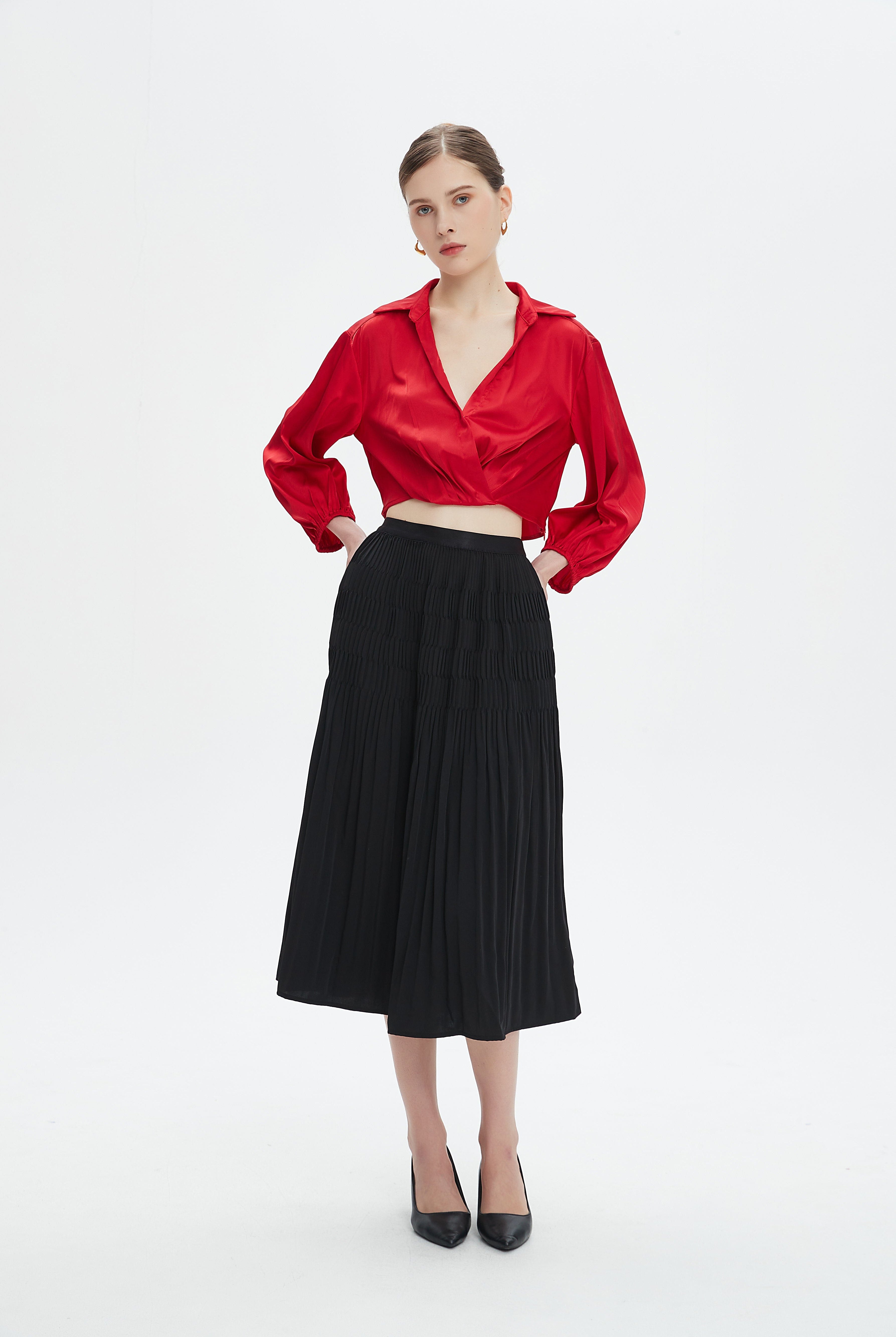 نتشي تنورة ميدي نسائية بخصر مطاطي