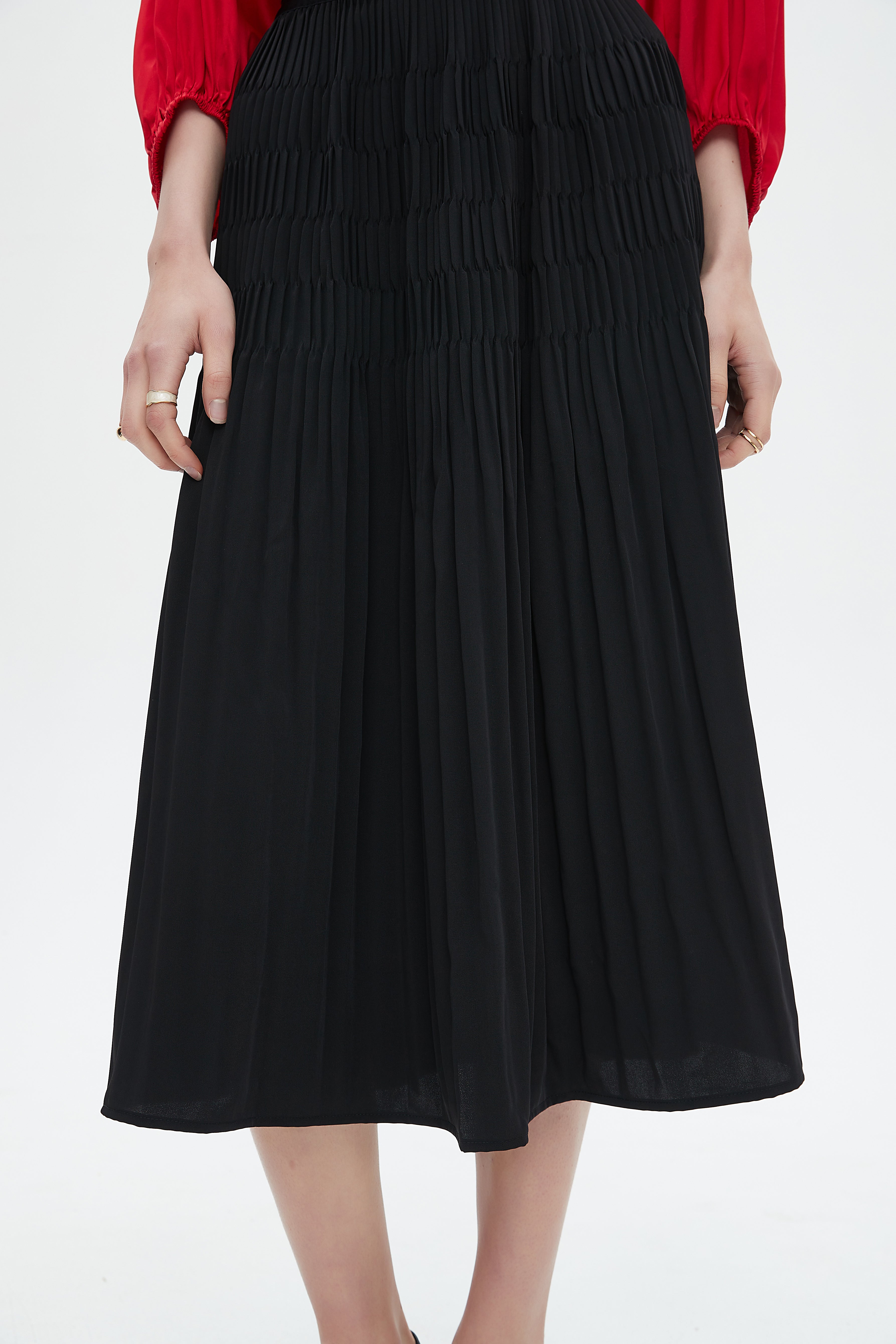 نتشي تنورة ميدي نسائية بخصر مطاطي