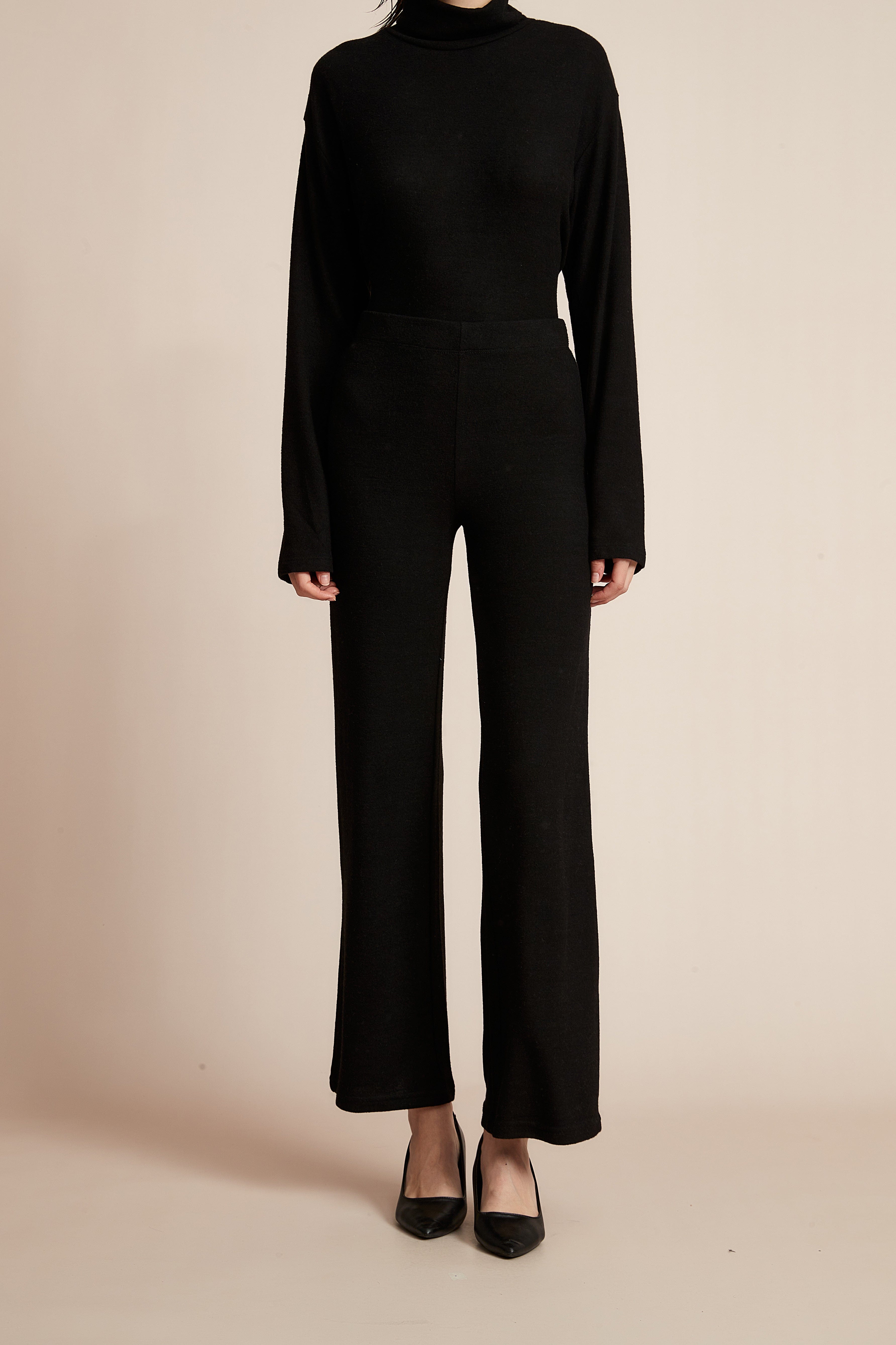 يولا بنطلون نسائي سادة برجل واسعة للشتاء