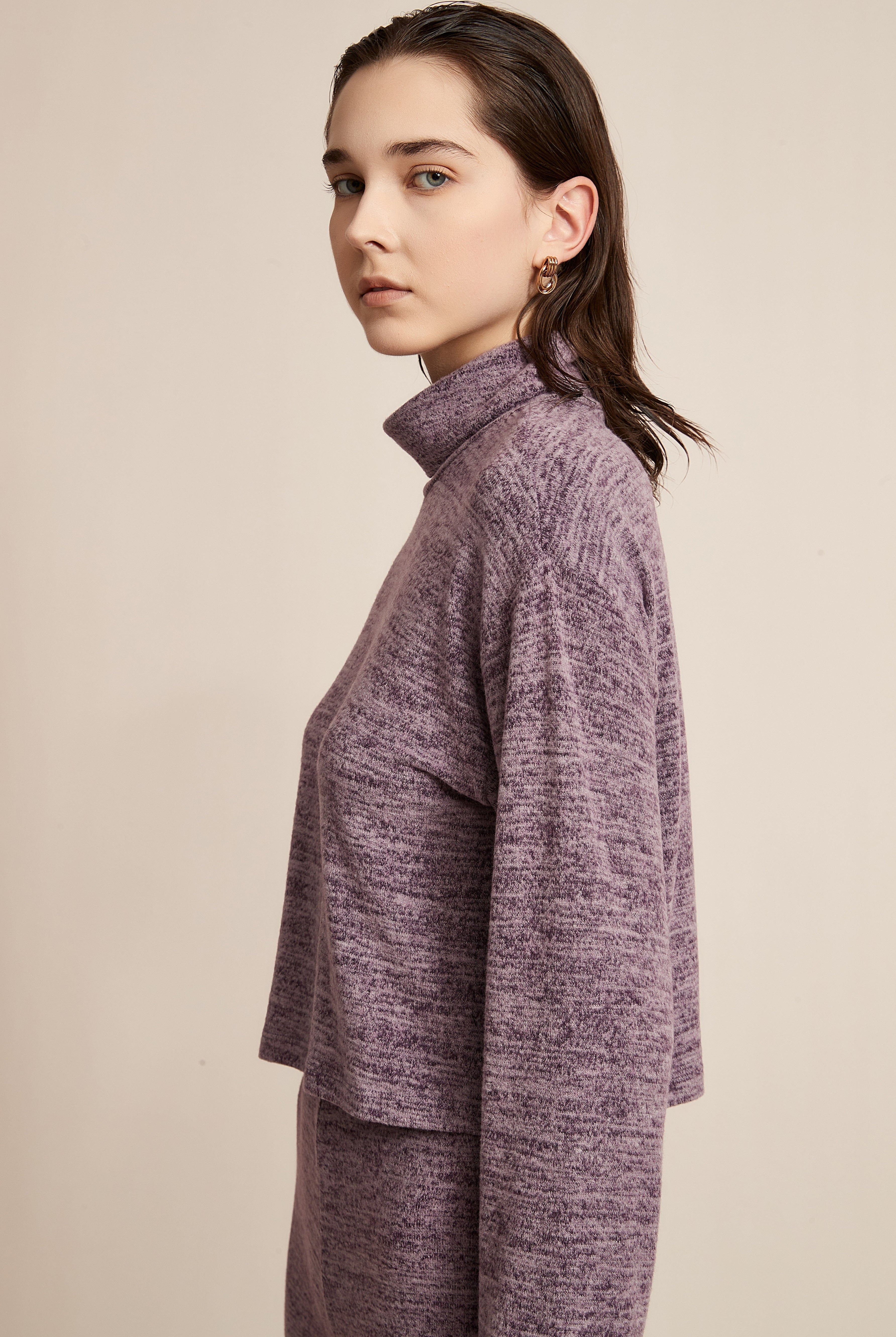 يولا بلوزة نسائية طويلة شتوي بكم طويل ورقبة عالية