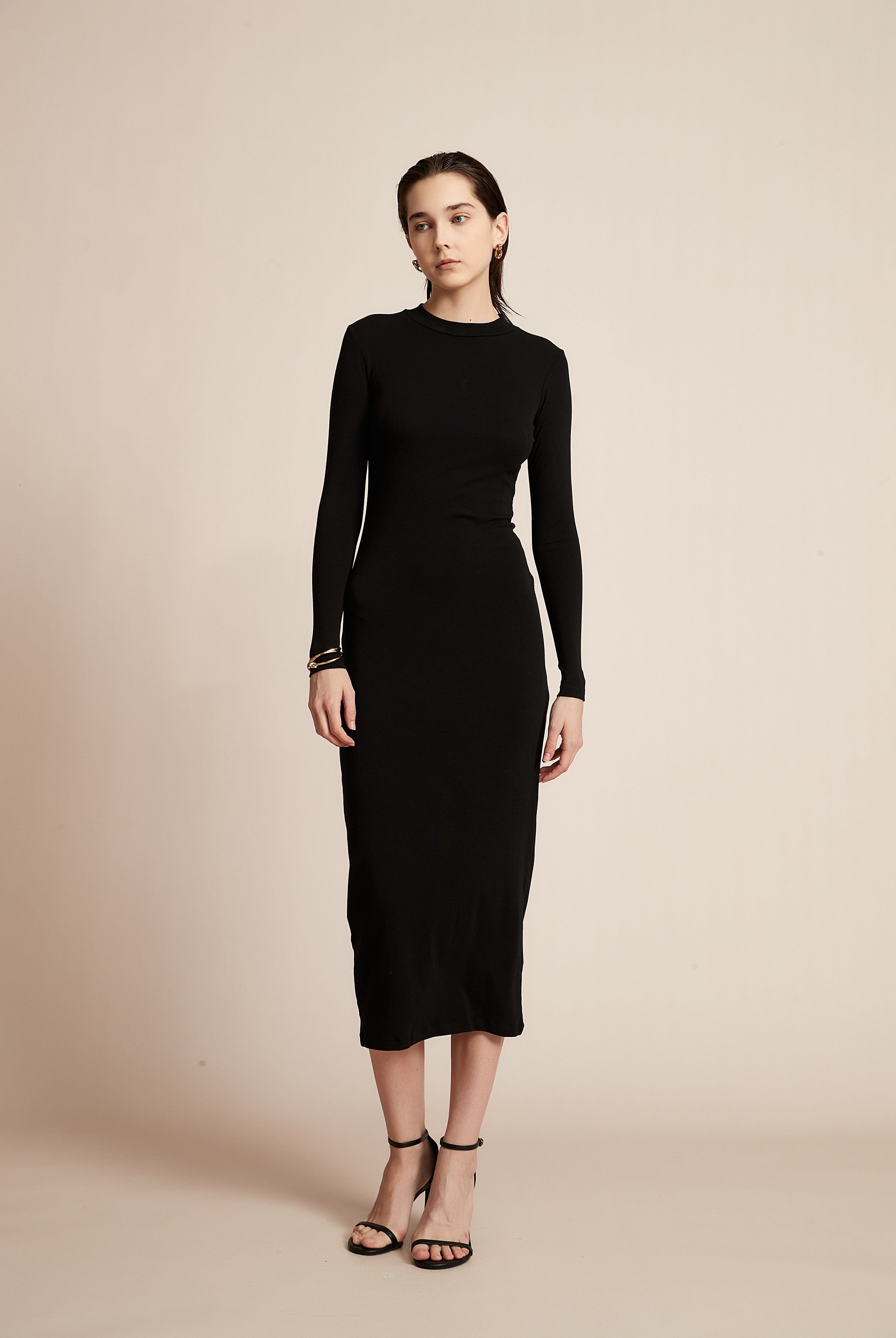 يولا فستان نسائي سادة بكم طويل للدوام