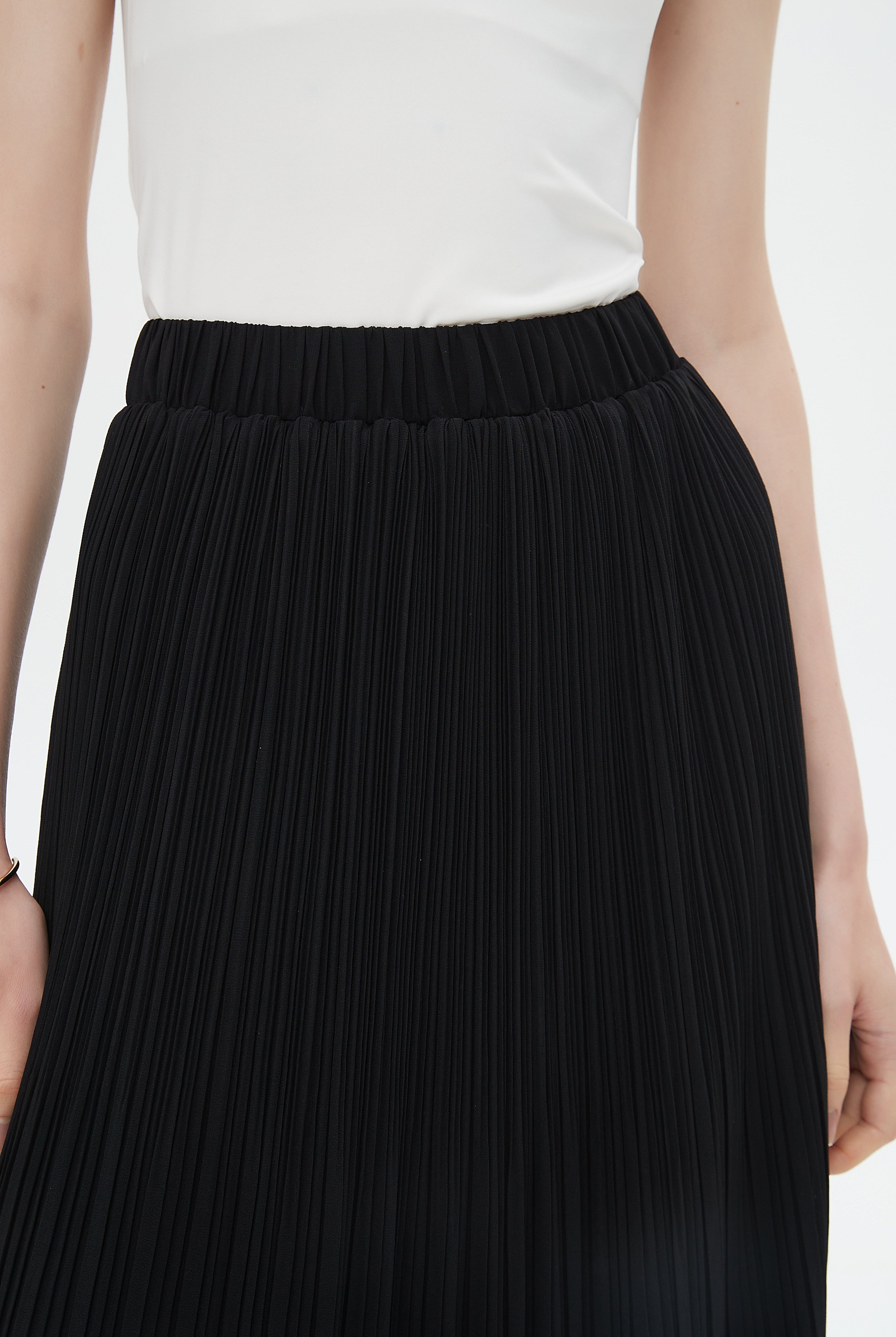 نتشي تنورة ميدي نسائية مطاطة بليسية