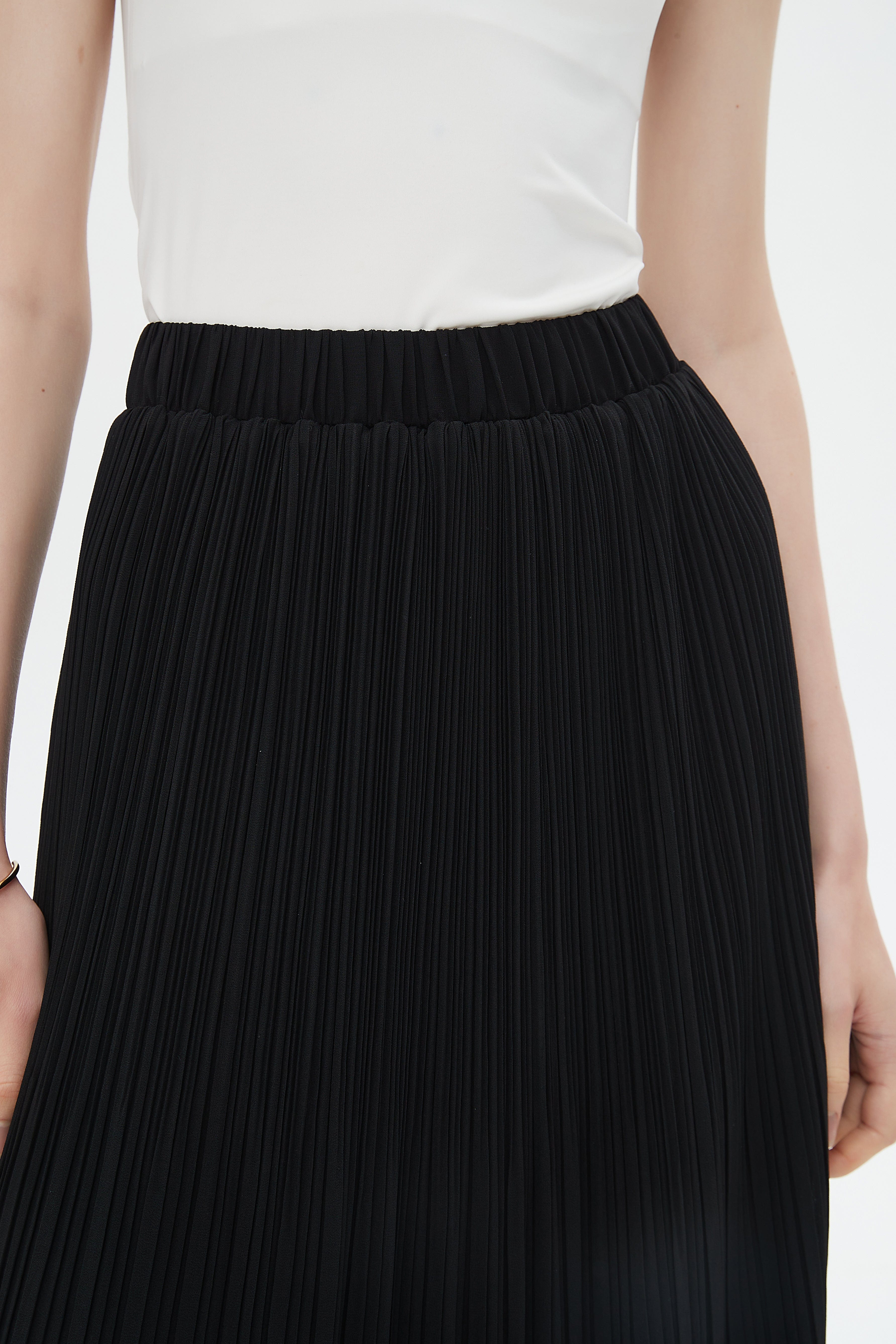 نتشي تنورة ميدي نسائية مطاطة بليسية