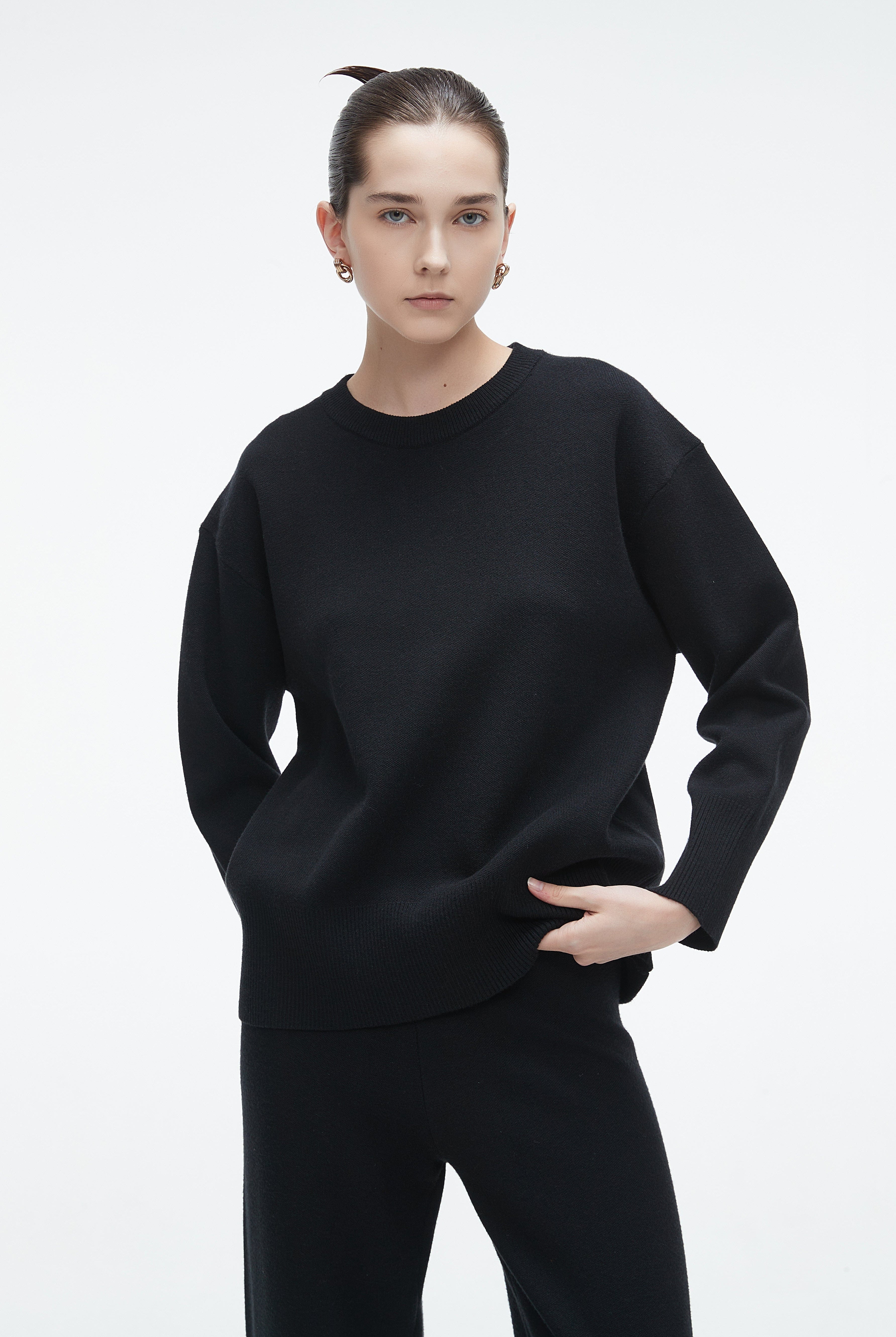 يولا بلوزة طويلة شتوي سادة نسائية بكم طويل