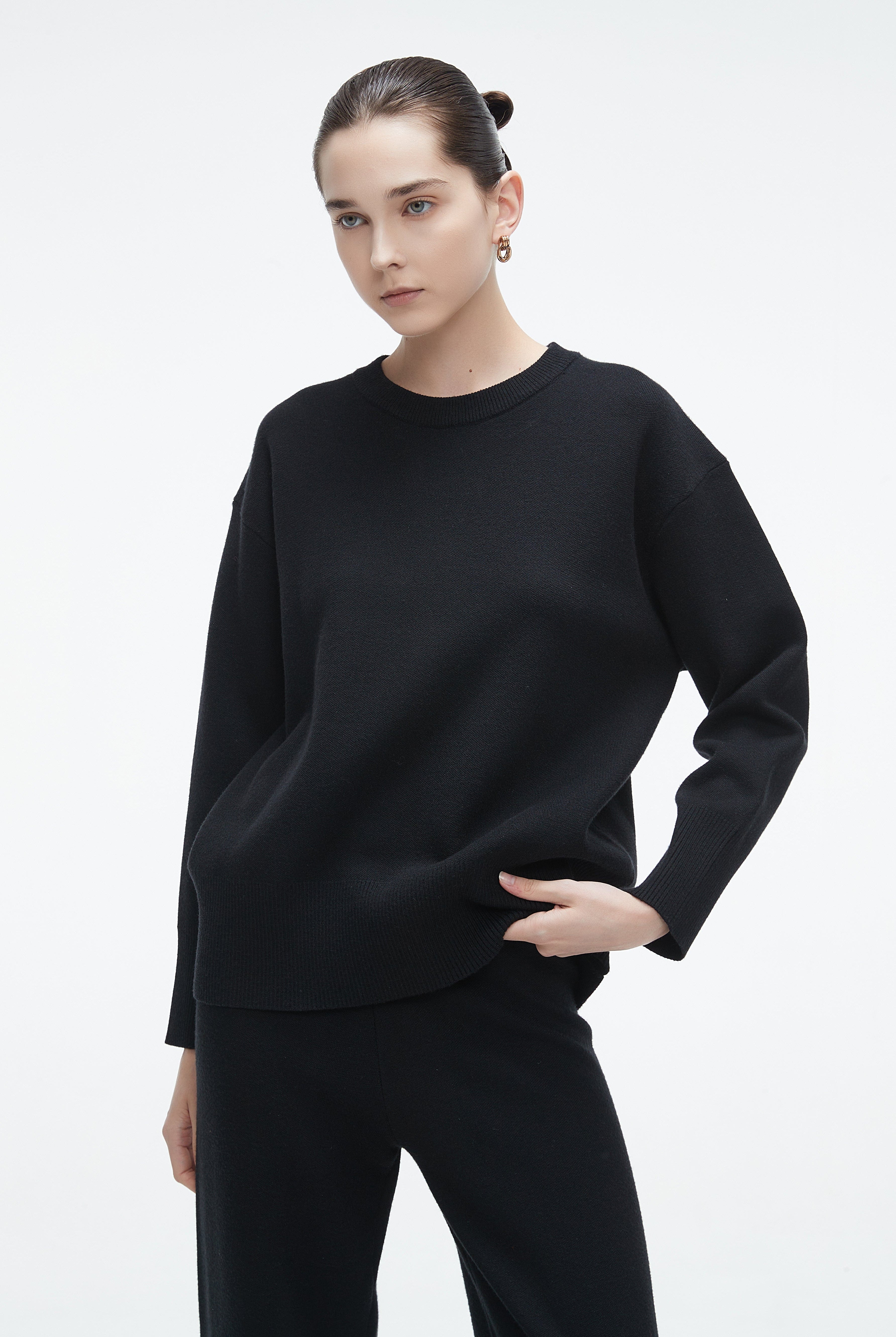 يولا بلوزة طويلة شتوي سادة نسائية بكم طويل