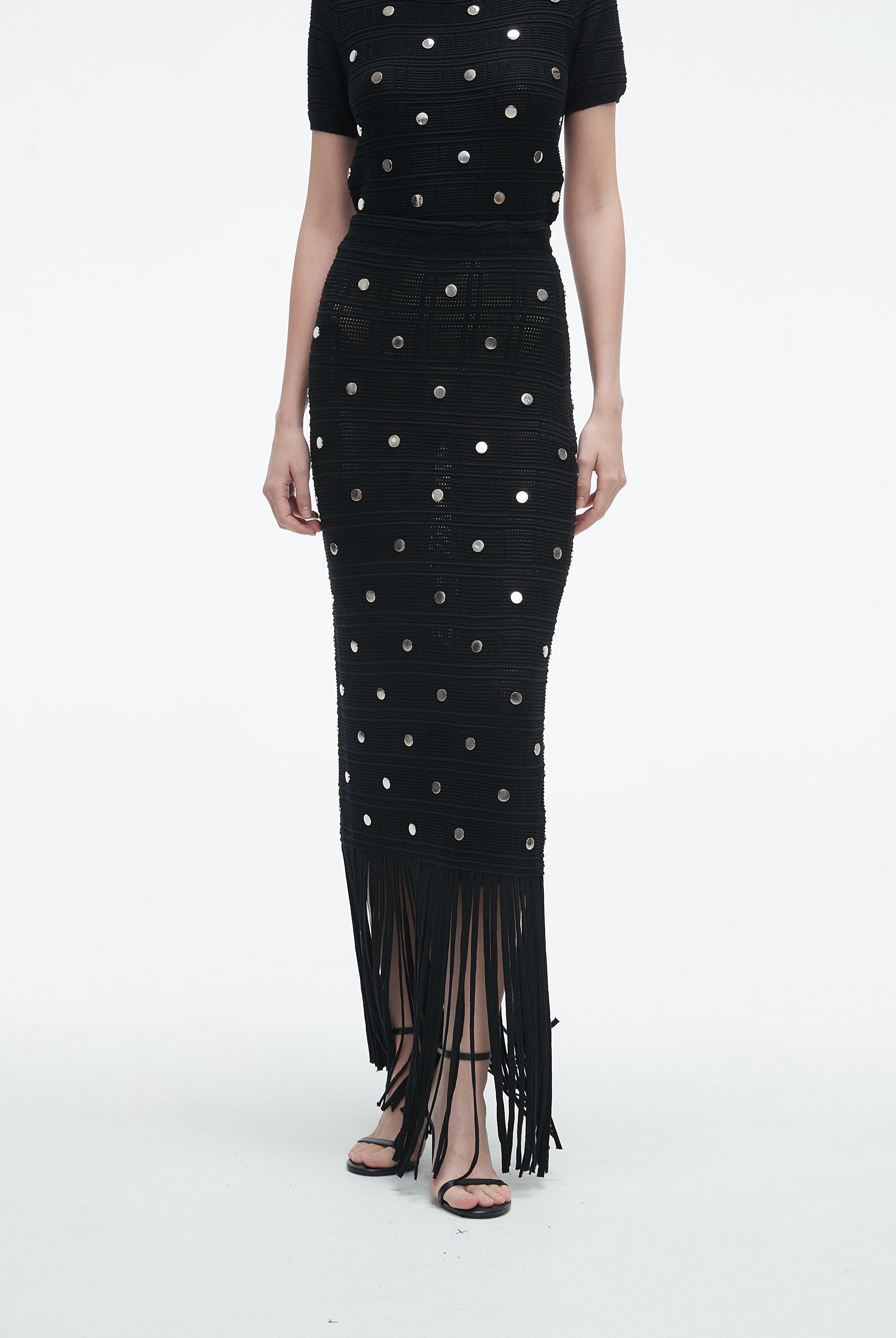 يولا تنورة نسائية مرصعة بالفصوص