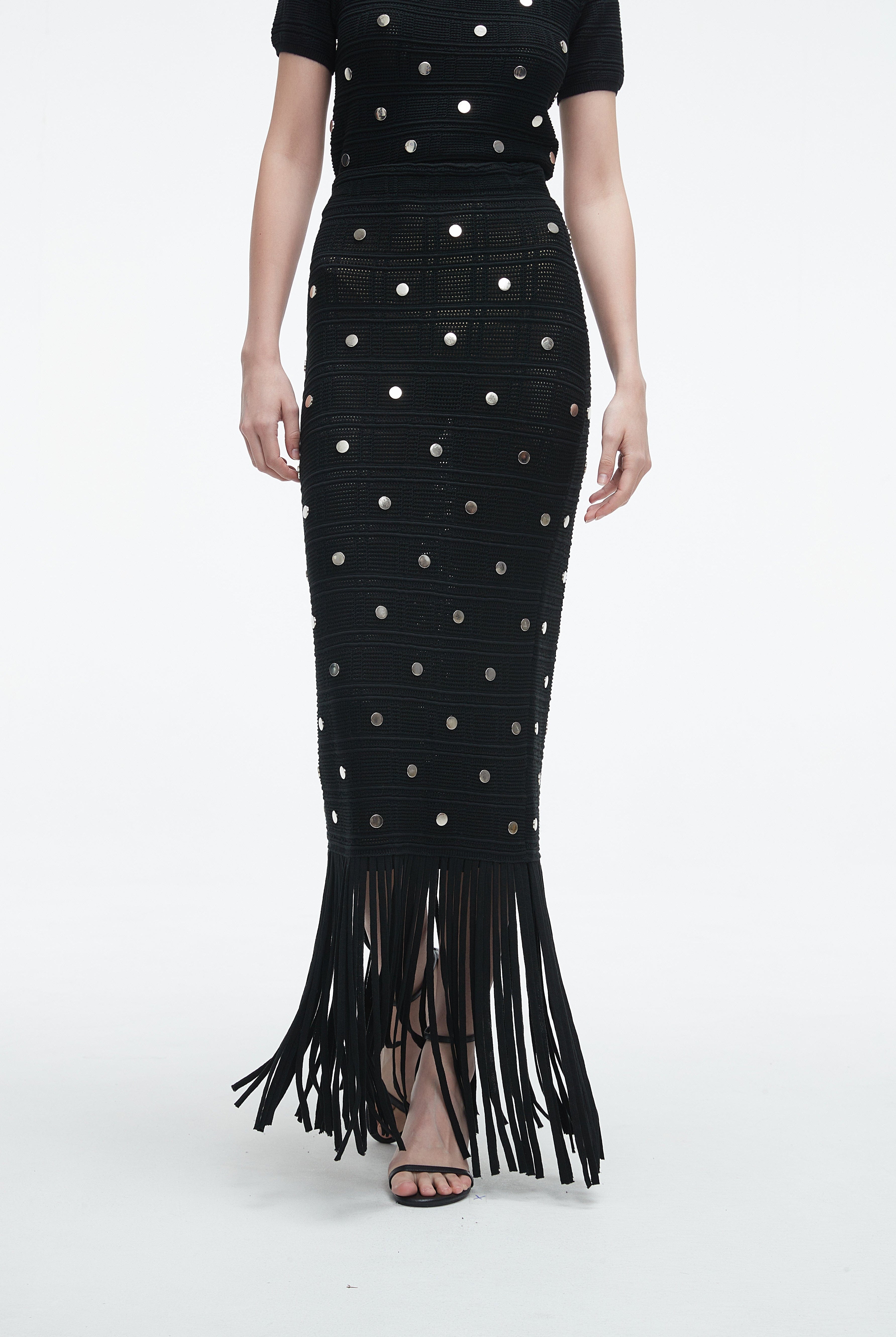 يولا تنورة نسائية مرصعة بالفصوص