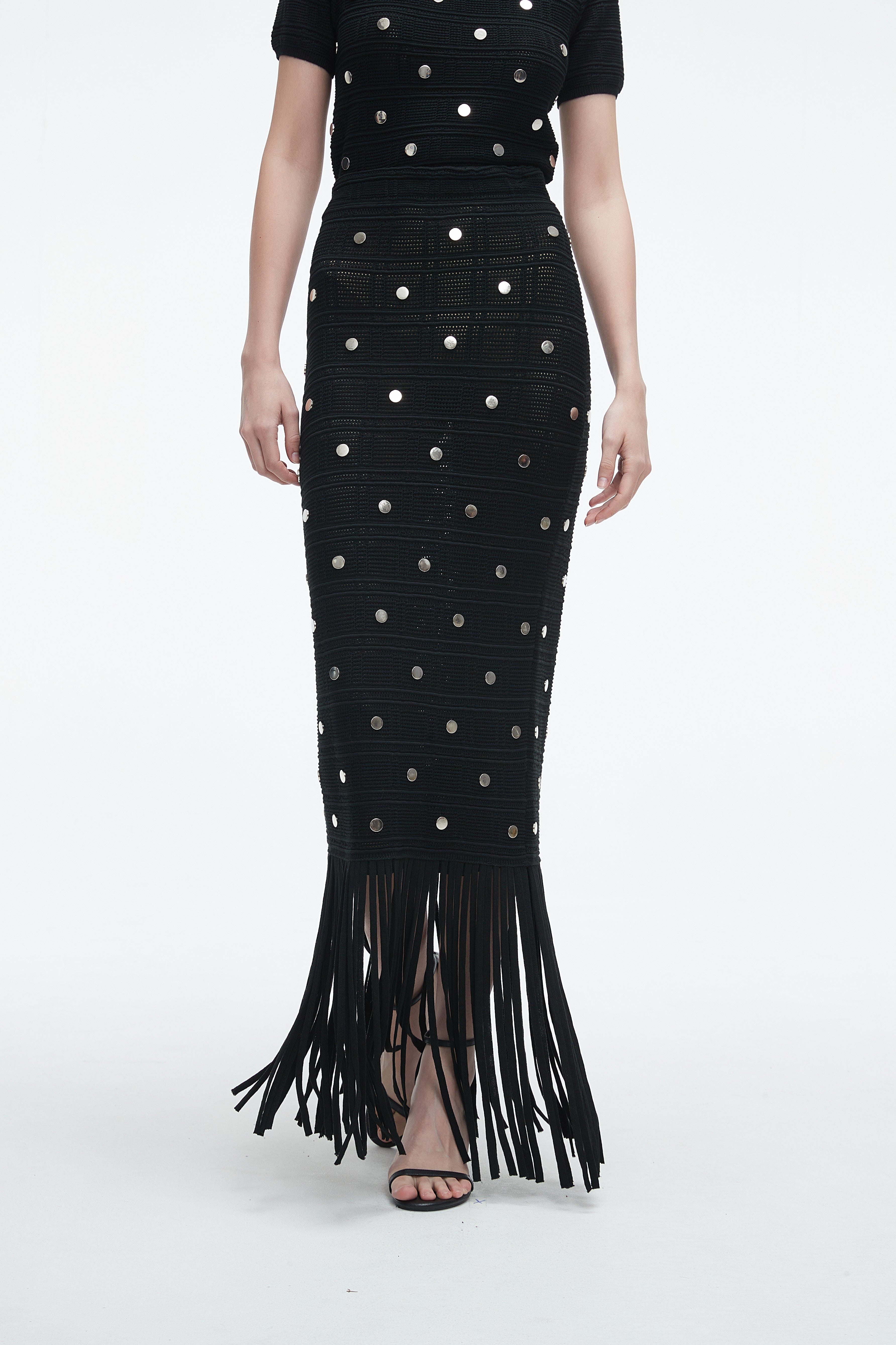 يولا تنورة نسائية مرصعة بالفصوص