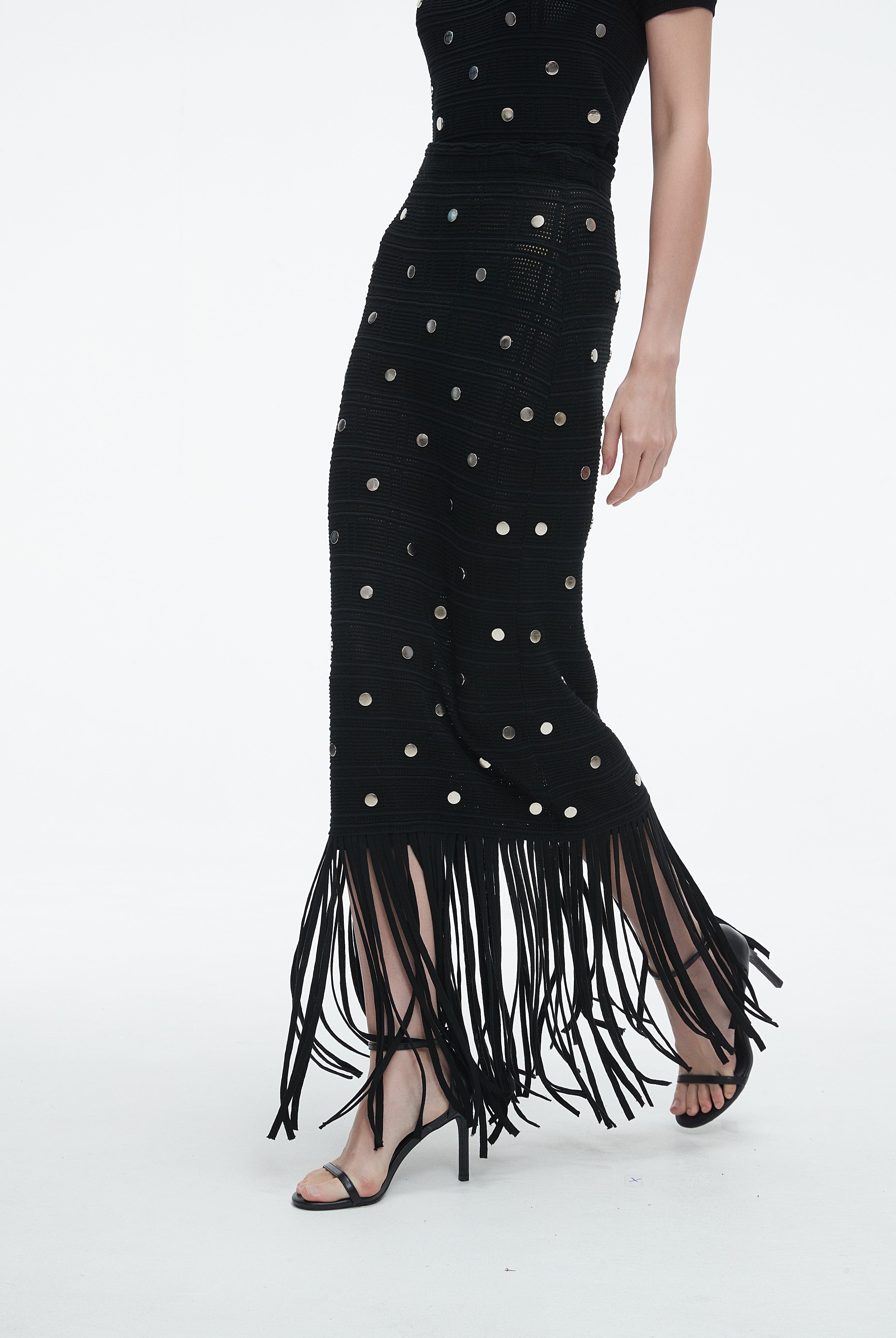 يولا تنورة نسائية مرصعة بالفصوص