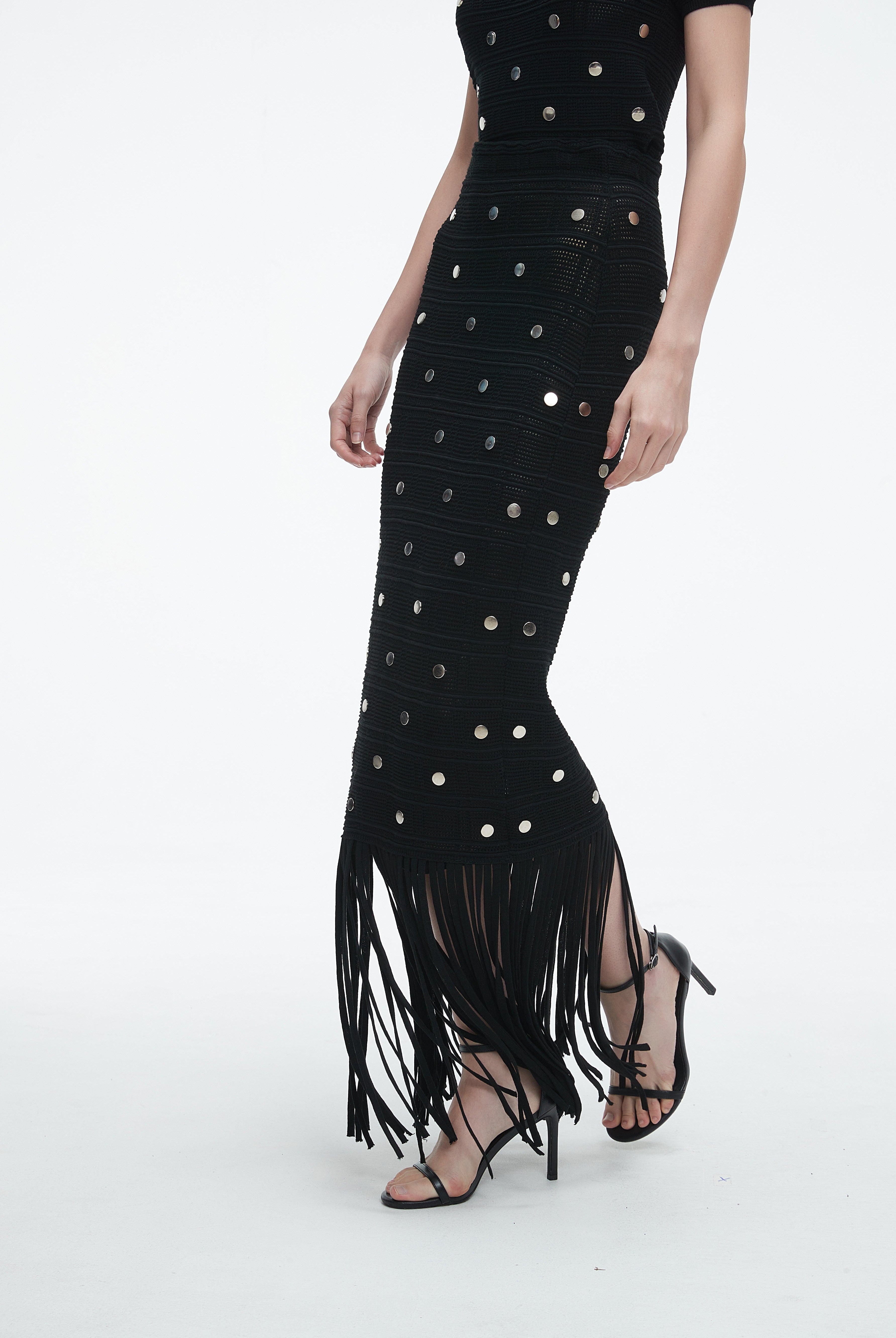 يولا تنورة نسائية مرصعة بالفصوص