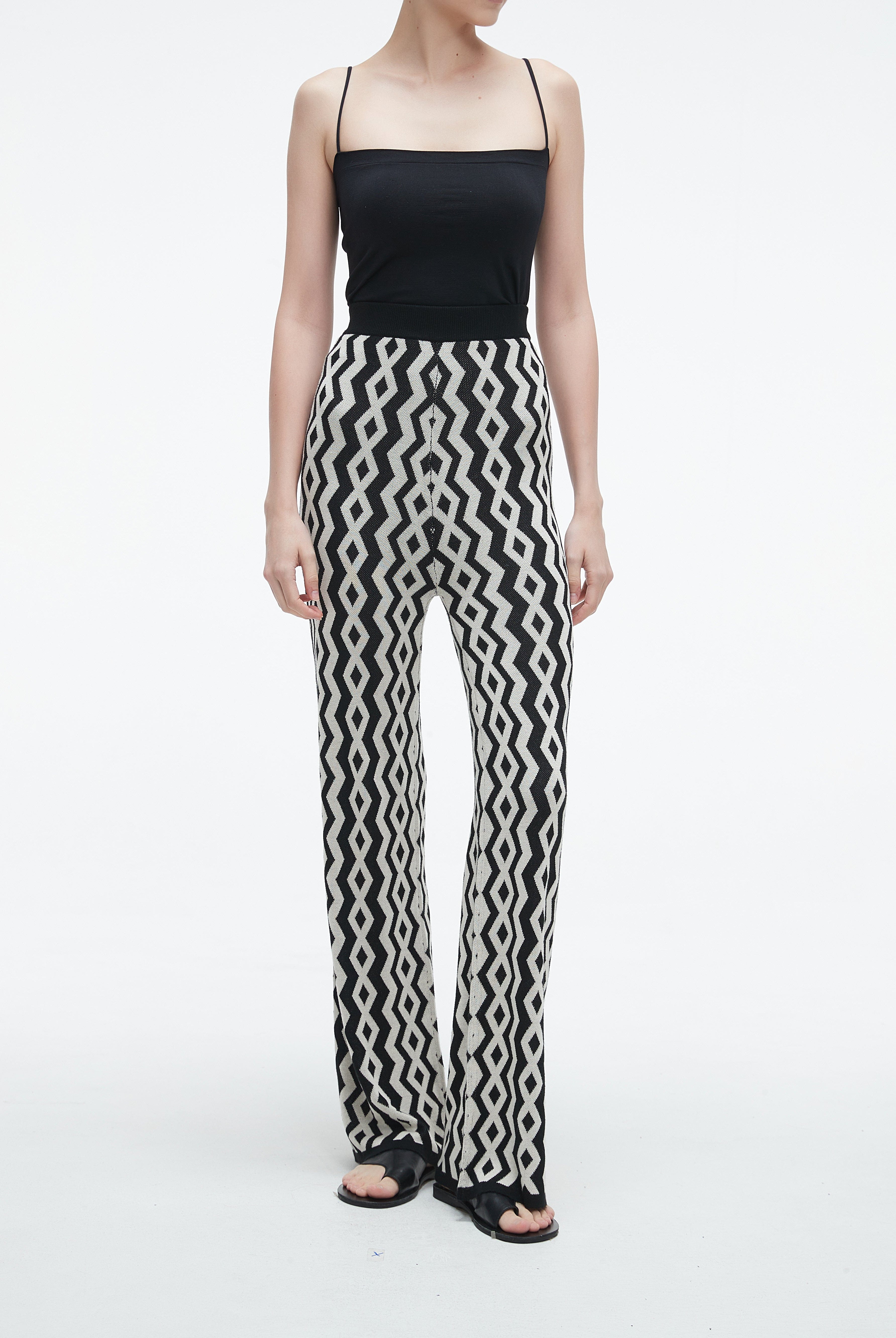 يولا بنطلون نسائي طويل برجل واسعة منقوش