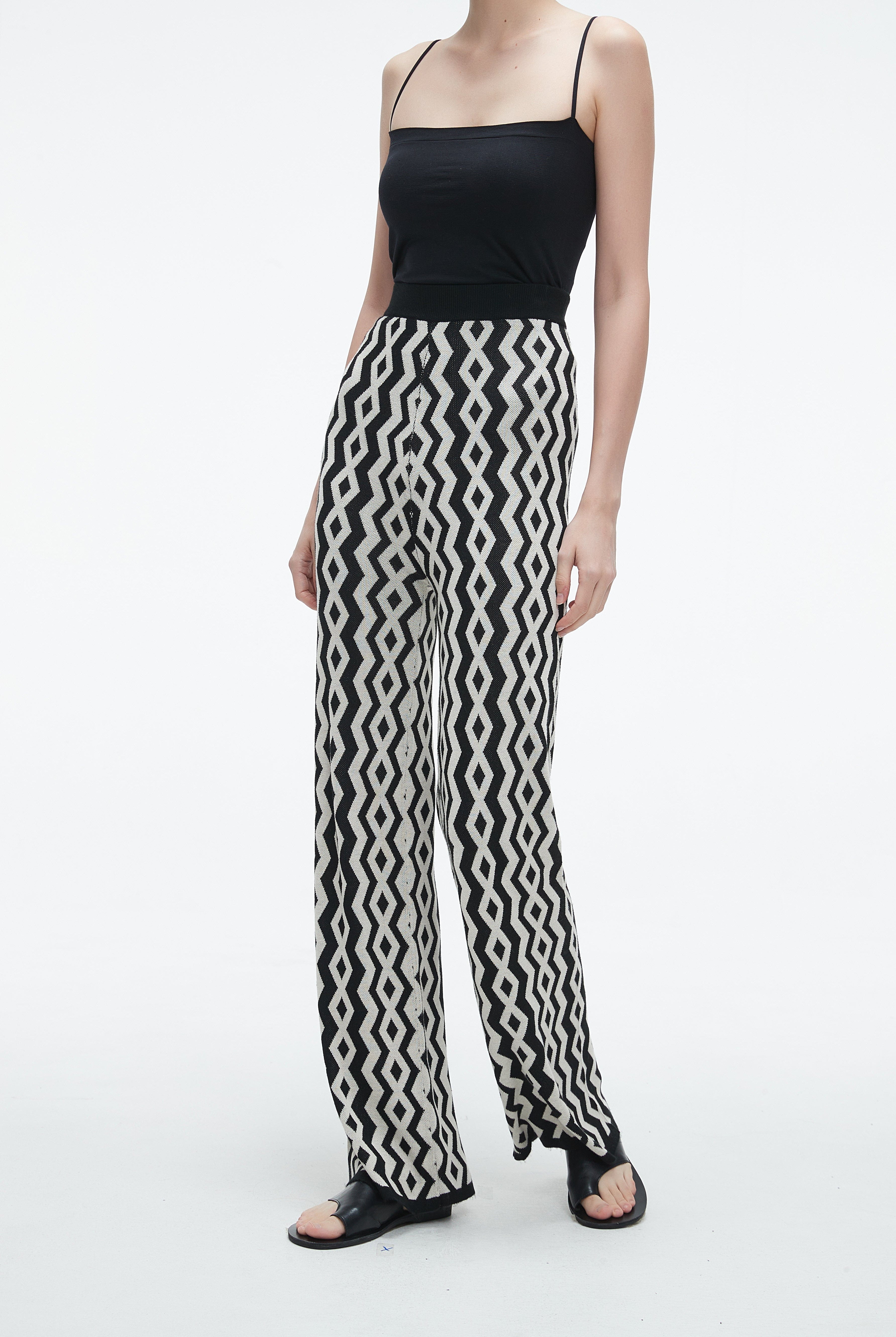 يولا بنطلون نسائي طويل برجل واسعة منقوش