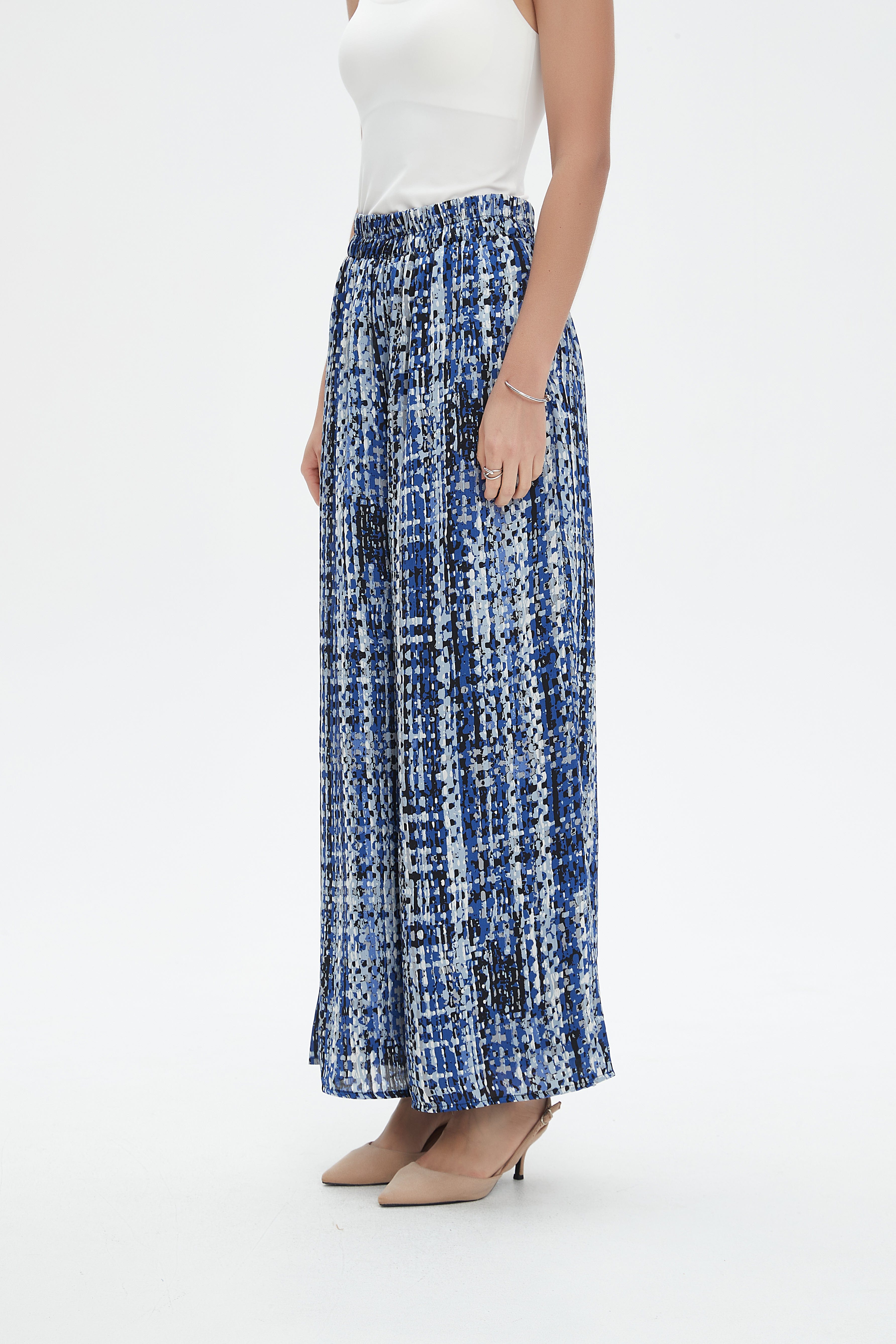 نتشي بنطلون طويل ملون واسع نسائي