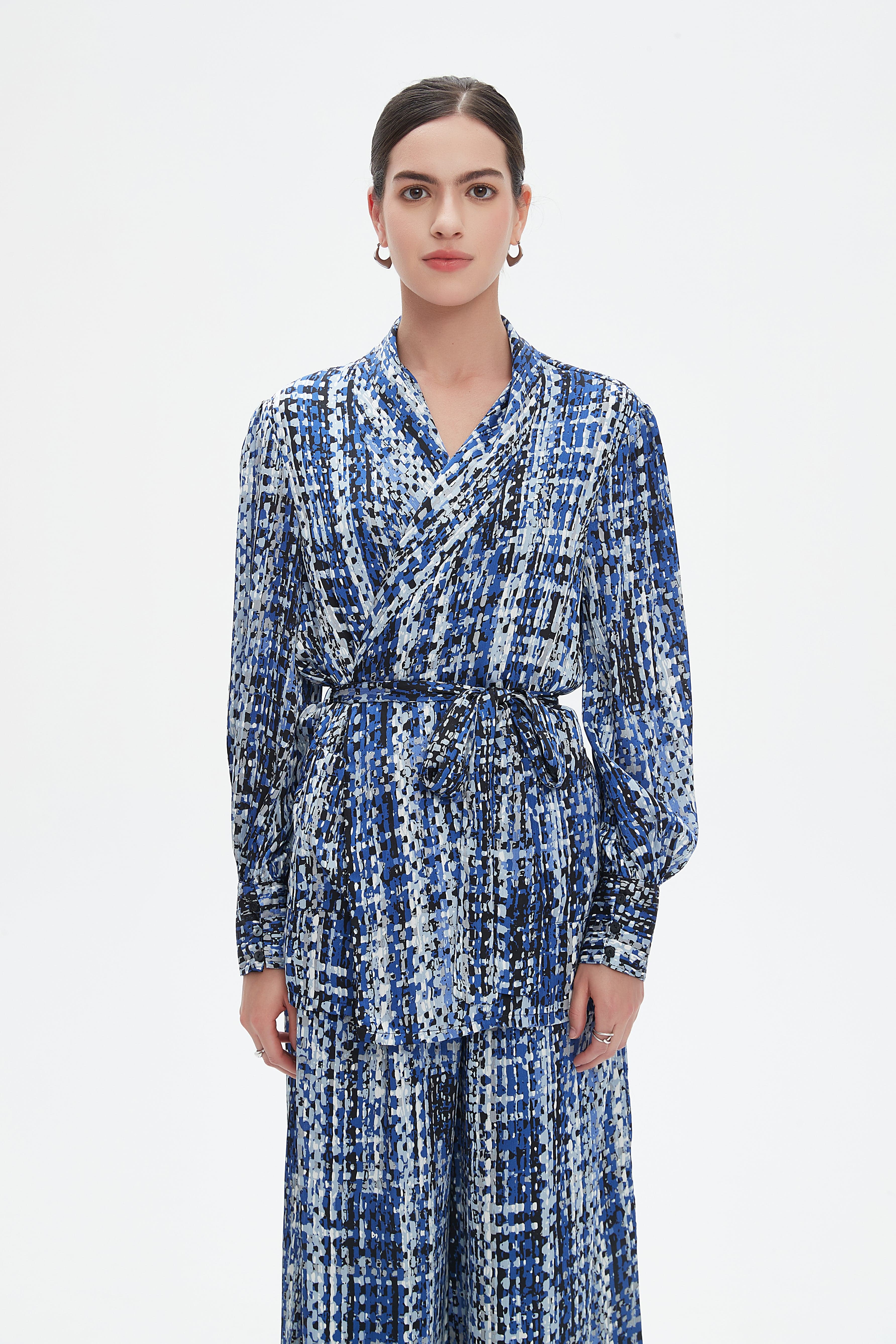 نتشي كارديجان بأكمام طويلة ملونة بأزرار أمامية نسائي