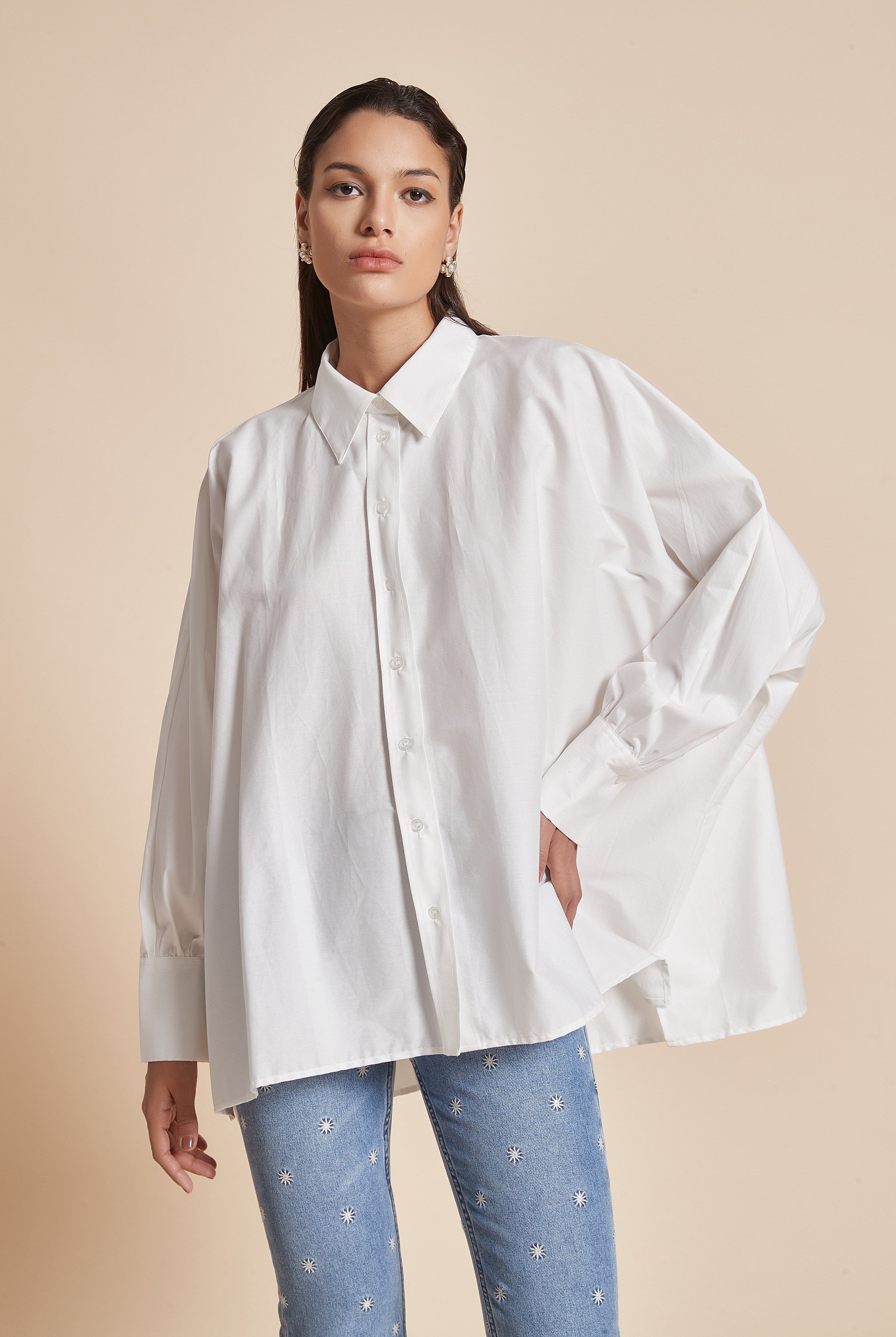 يولا بلوزة نسائية بكم طويل وياقة قميص سادة مع أزرار أمامية